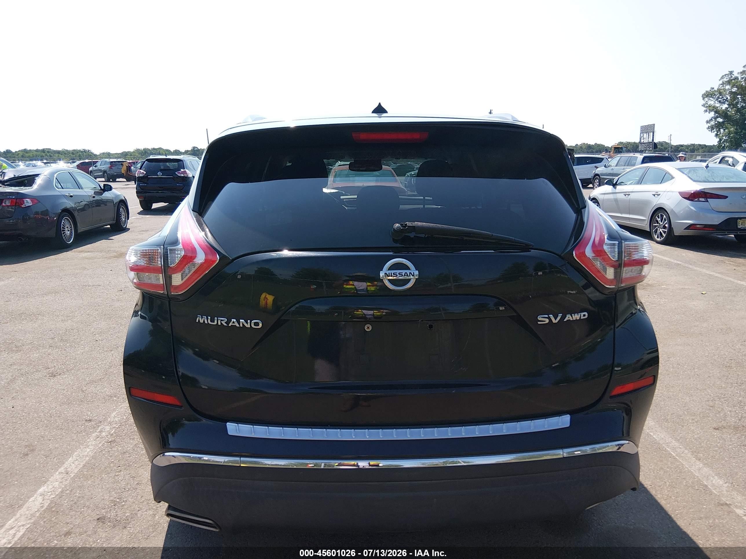 2015 Nissan Murano Sv Black vin: 5N1AZ2MH3FN226921