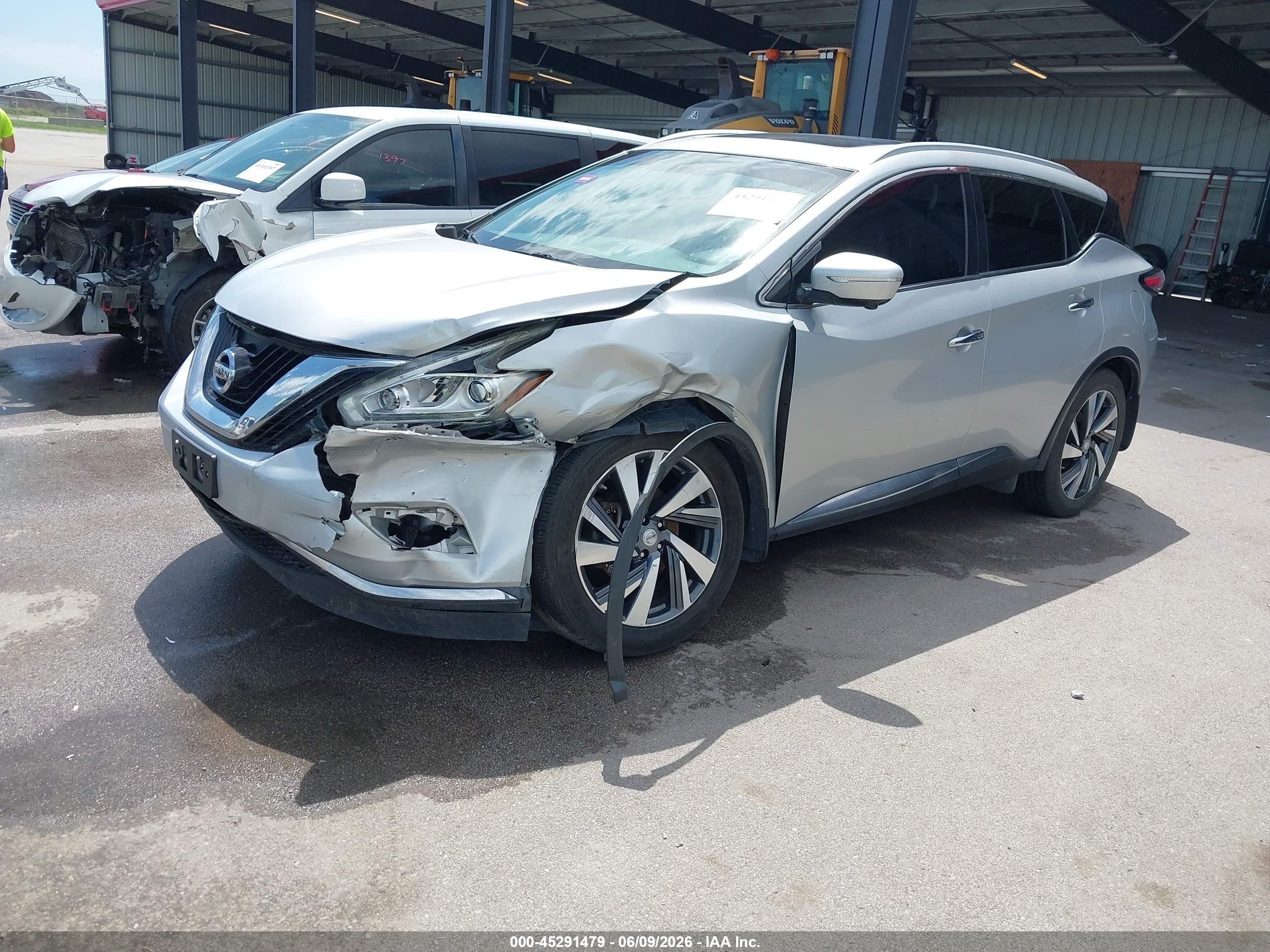 2015 Nissan Murano Platinum Серебряный vin: 5N1AZ2MH3FN227938