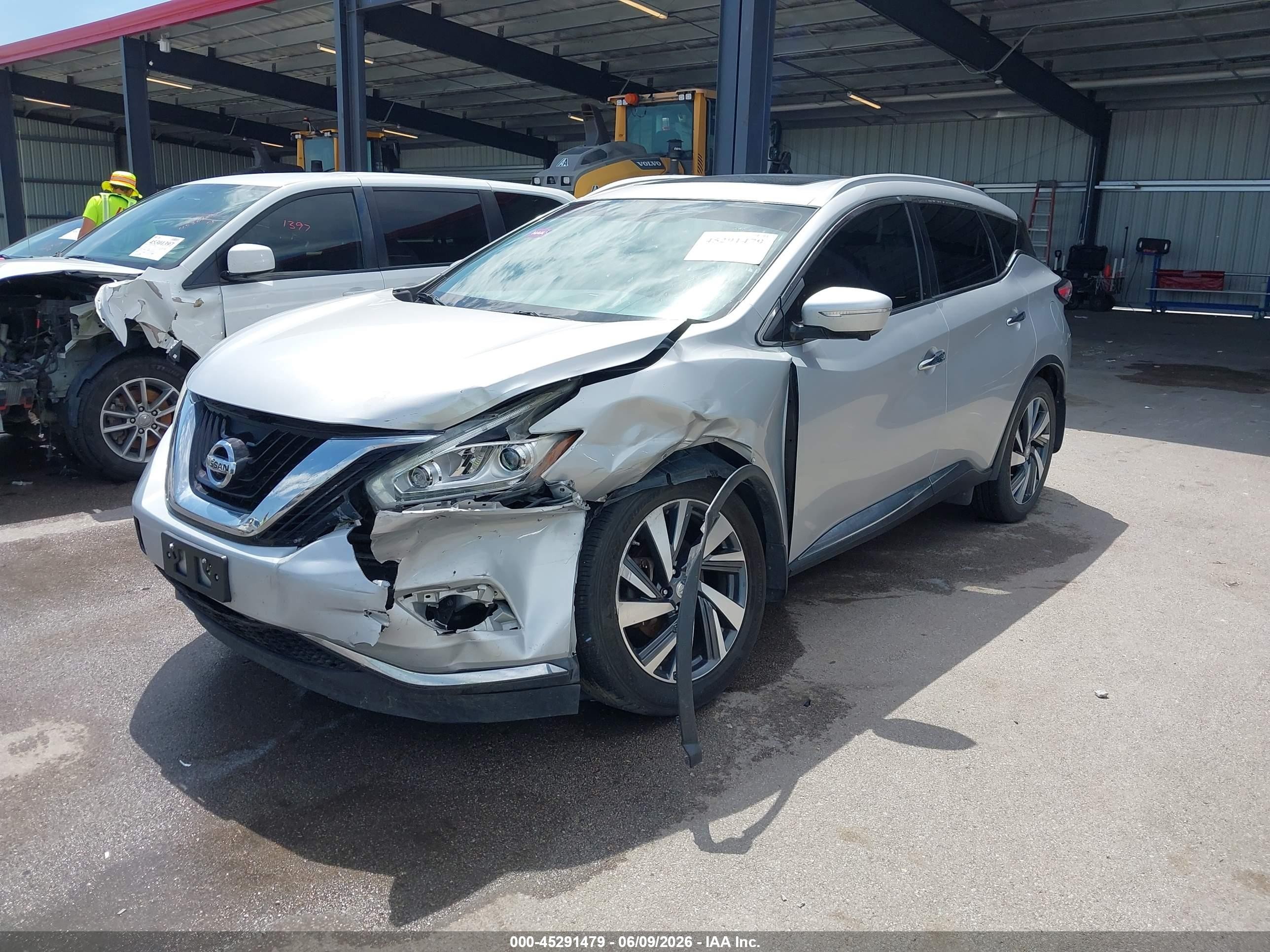 2015 Nissan Murano Platinum Серебряный vin: 5N1AZ2MH3FN227938