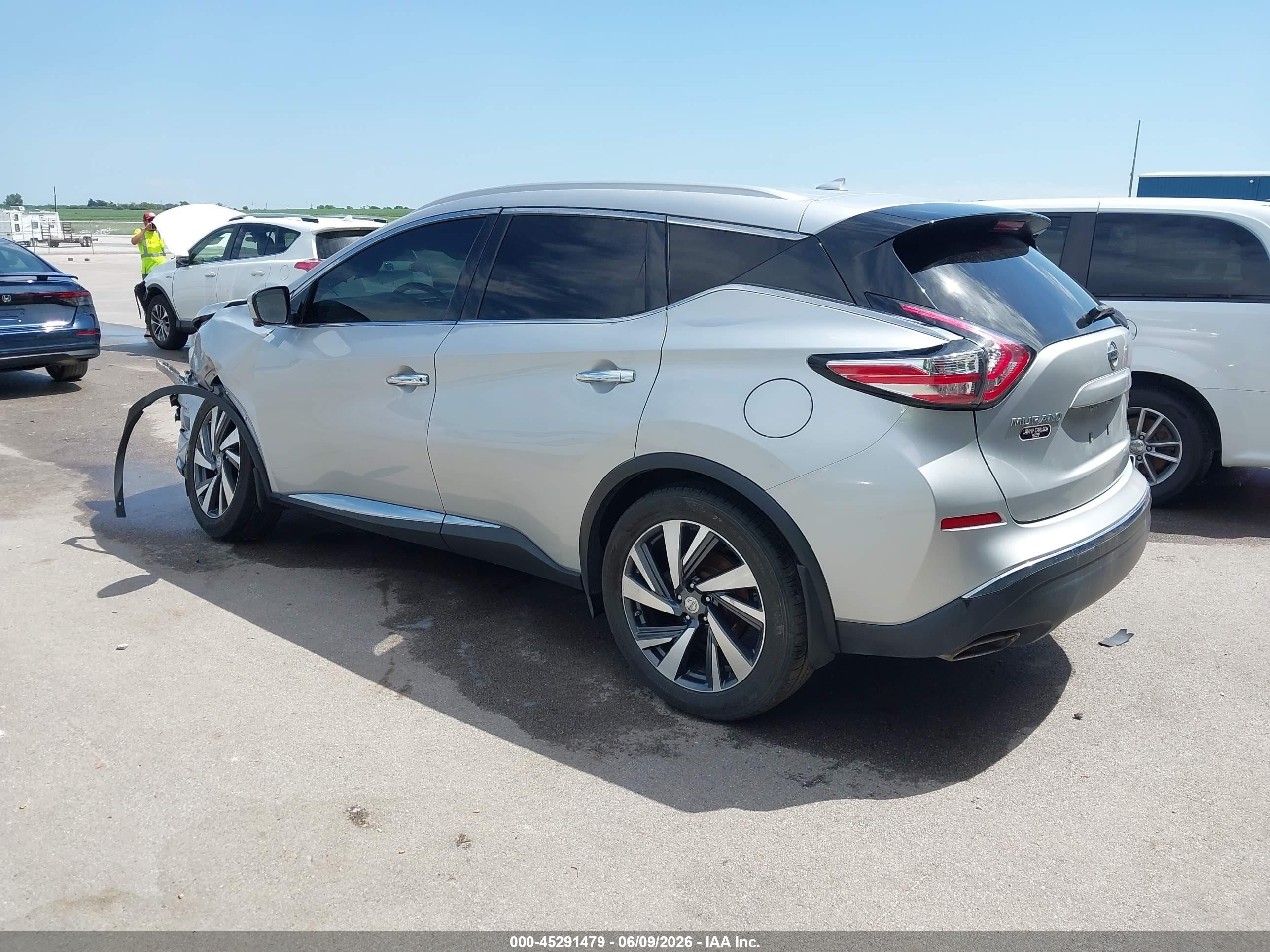 2015 Nissan Murano Platinum Серебряный vin: 5N1AZ2MH3FN227938