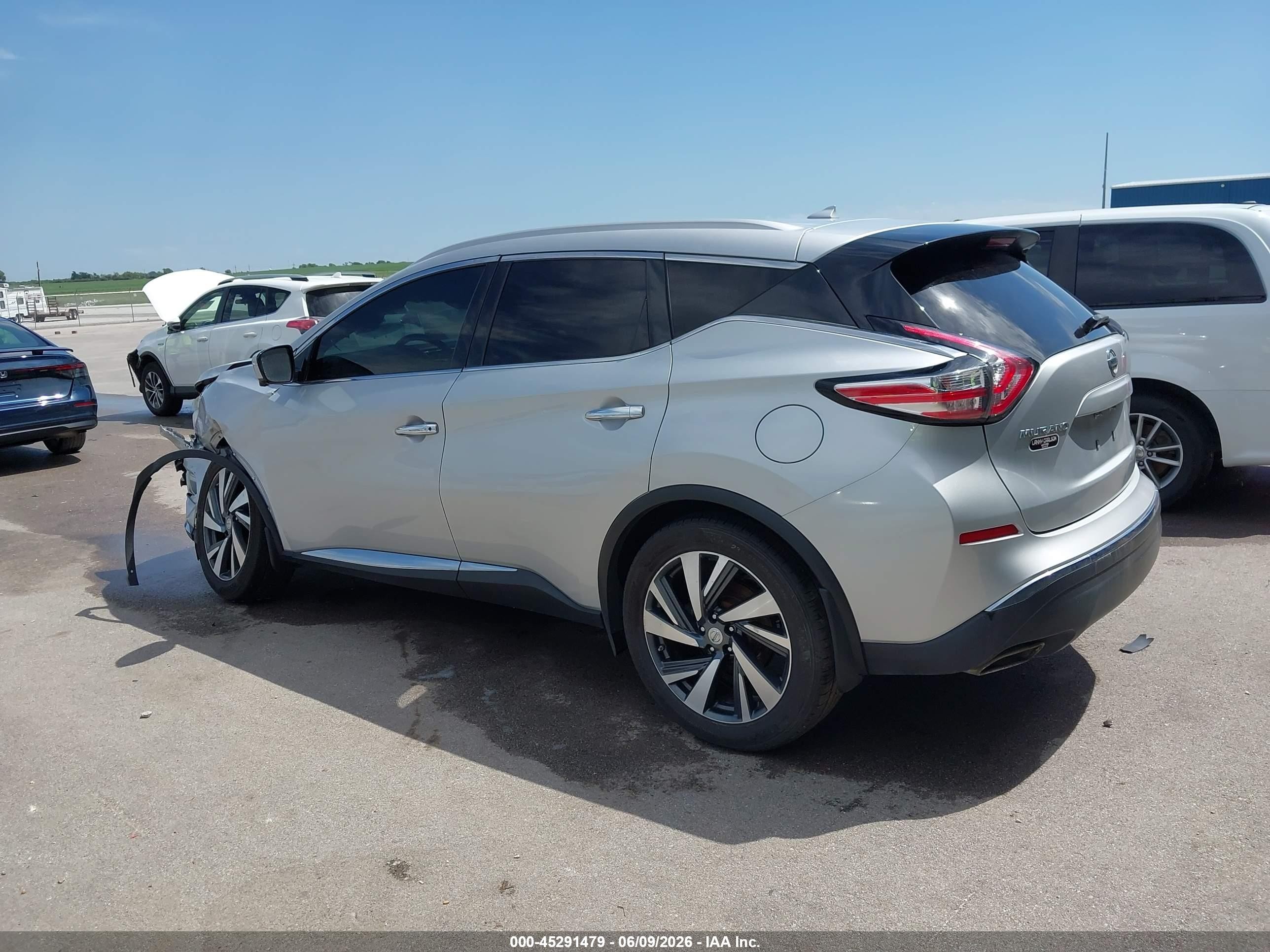 2015 Nissan Murano Platinum Серебряный vin: 5N1AZ2MH3FN227938