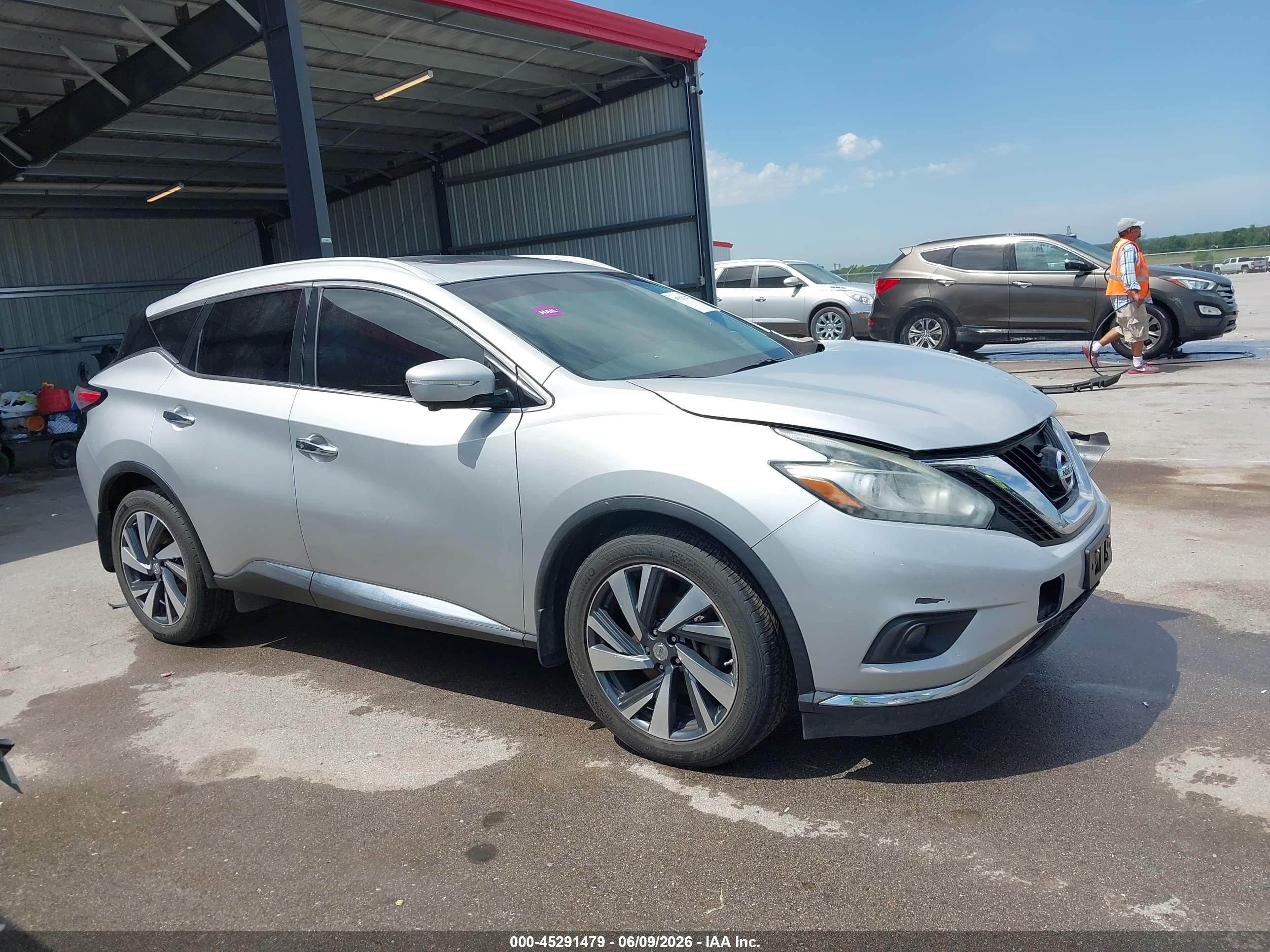 2015 Nissan Murano Platinum Серебряный vin: 5N1AZ2MH3FN227938