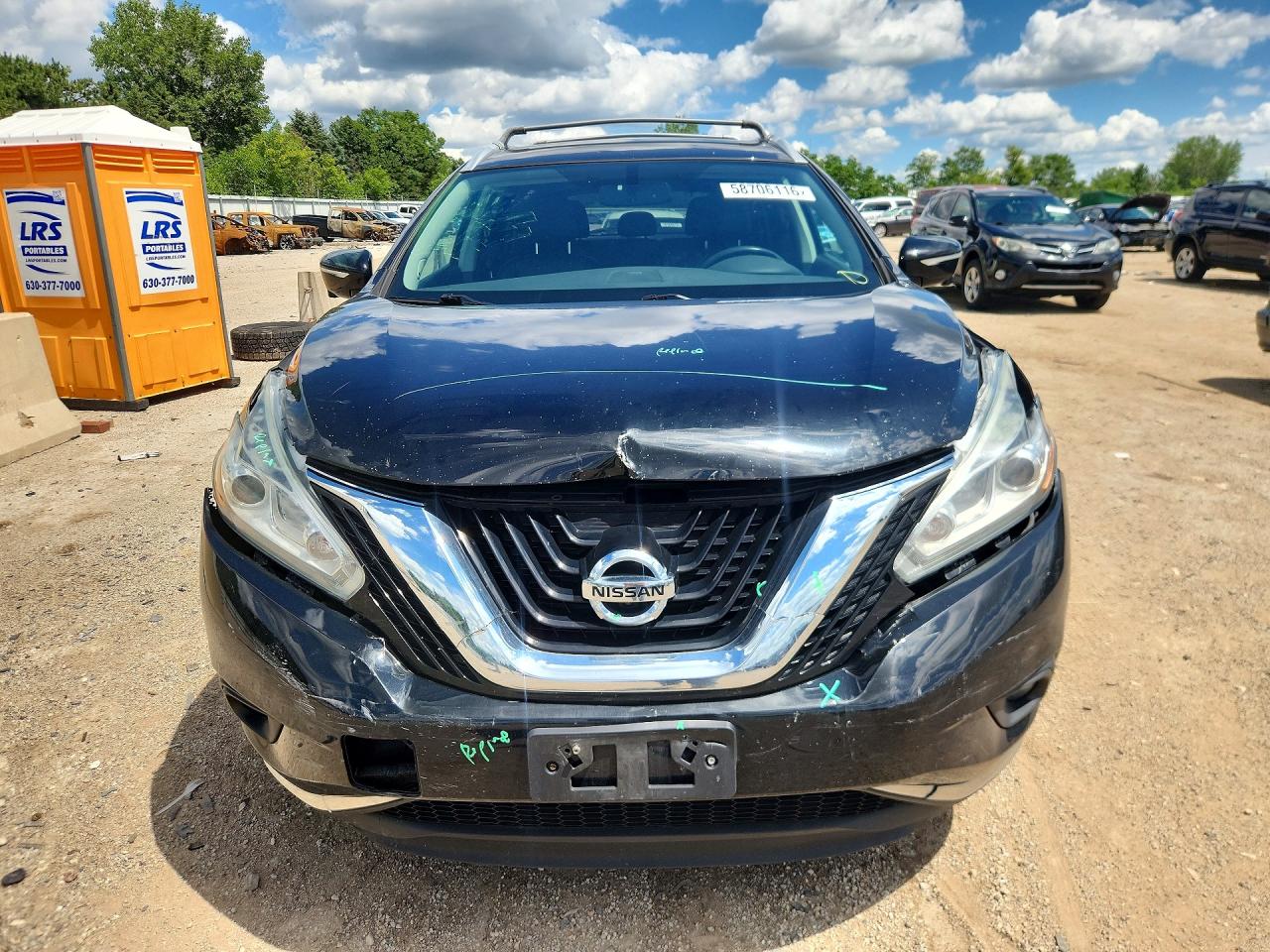 2015 Nissan Murano Sl Black vin: 5N1AZ2MH3FN233688