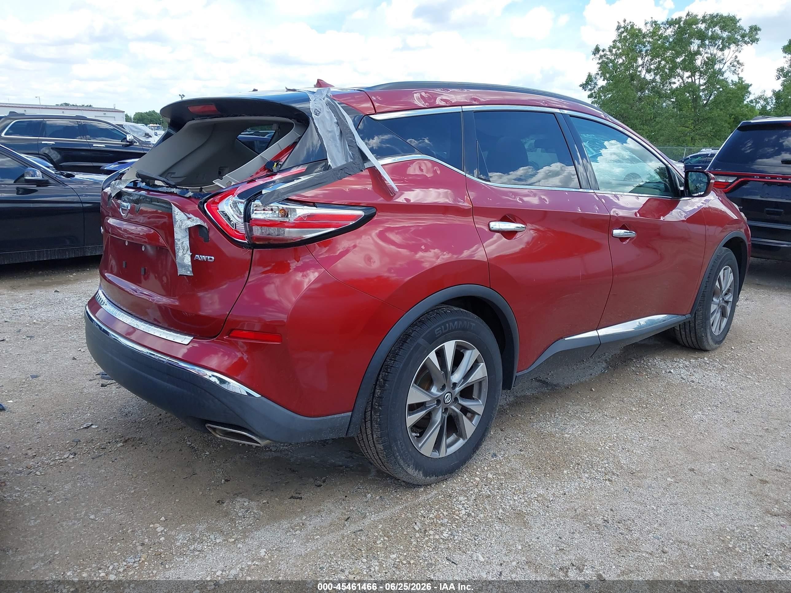 2015 Nissan Murano Sv Red vin: 5N1AZ2MH3FN240267
