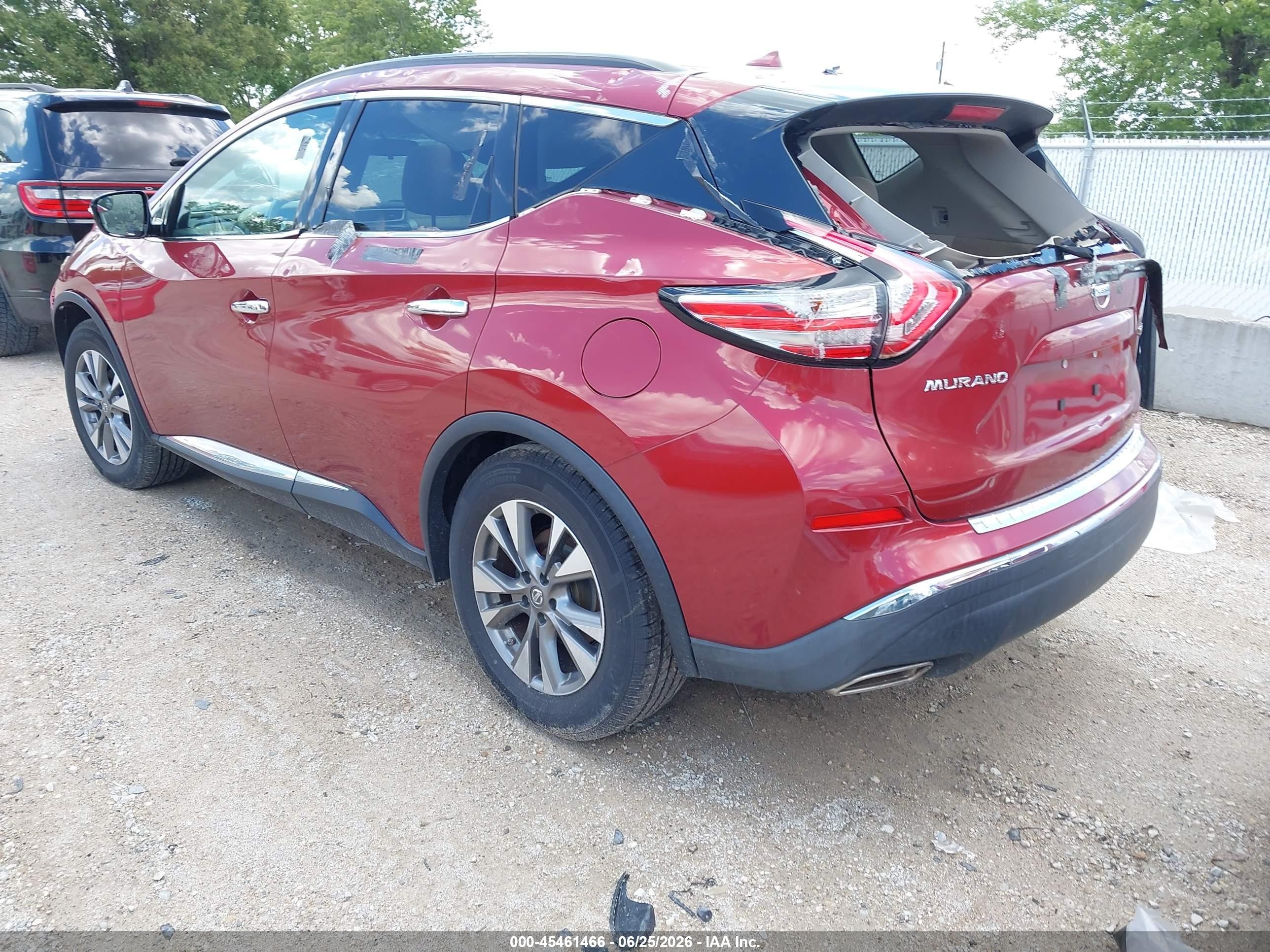 2015 Nissan Murano Sv Red vin: 5N1AZ2MH3FN240267