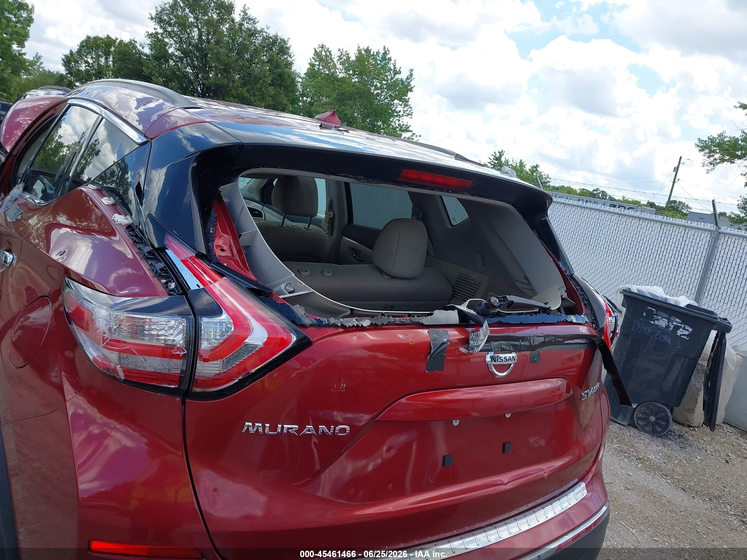2015 Nissan Murano Sv Red vin: 5N1AZ2MH3FN240267