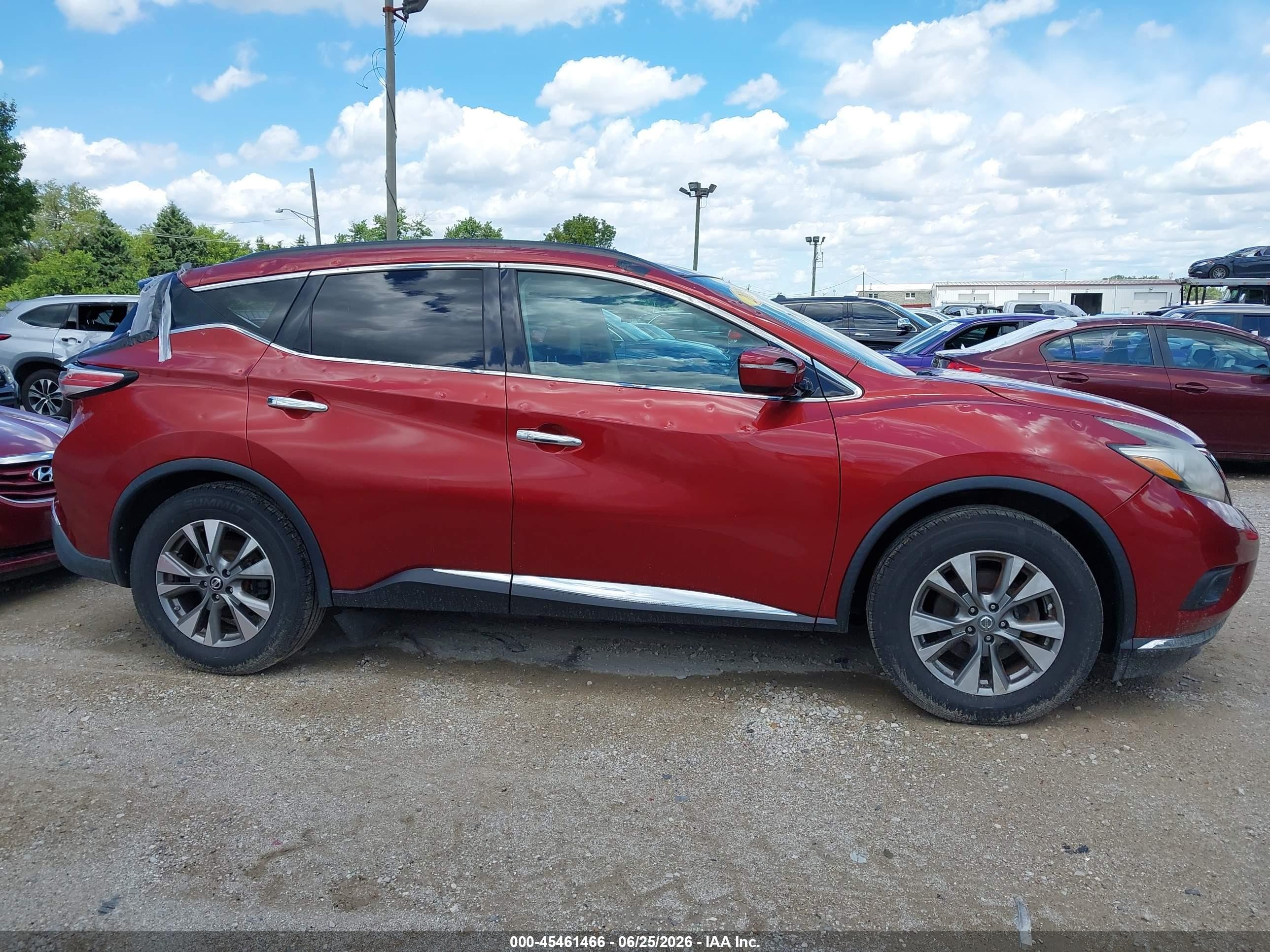 2015 Nissan Murano Sv Red vin: 5N1AZ2MH3FN240267