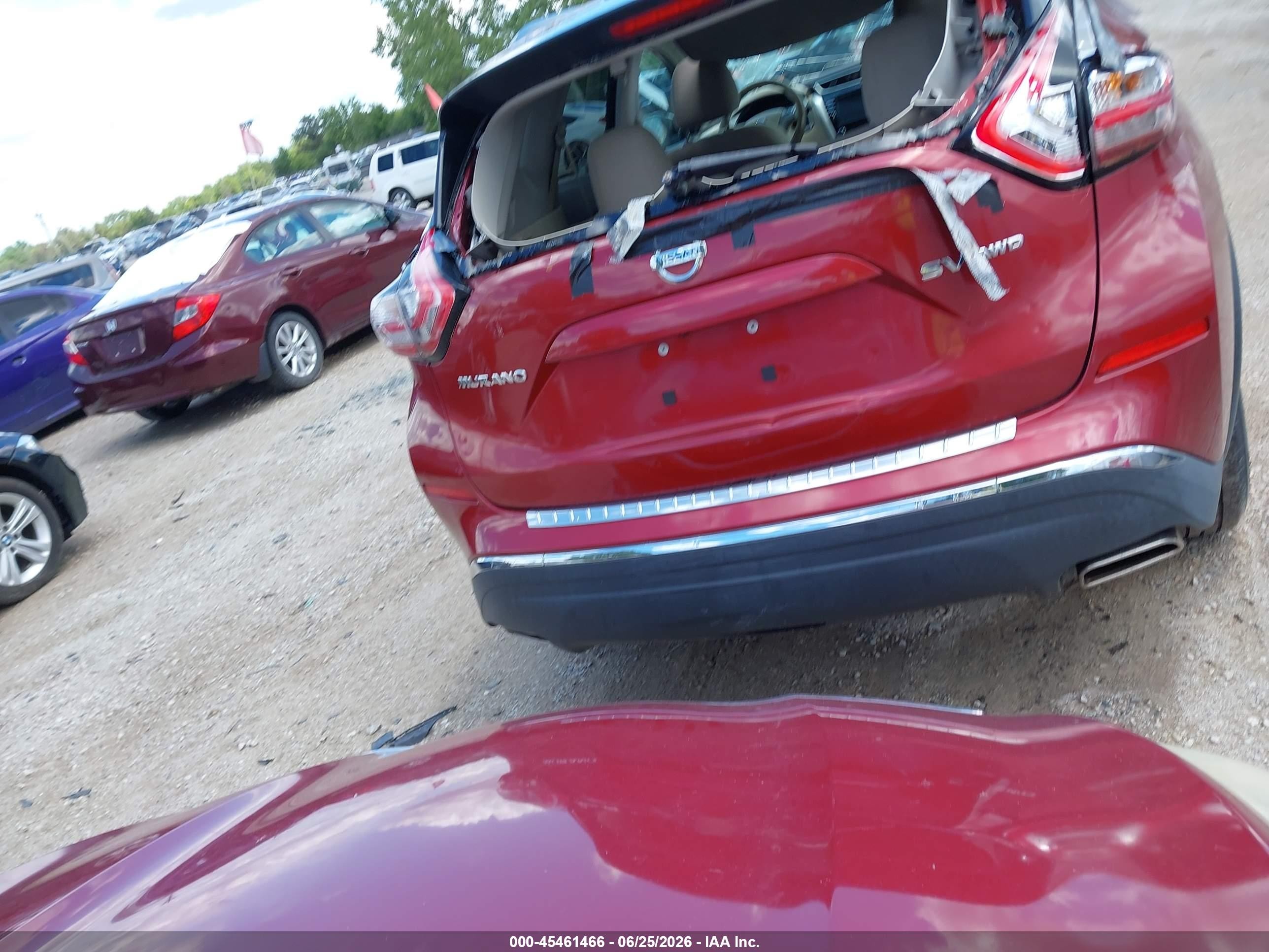2015 Nissan Murano Sv Red vin: 5N1AZ2MH3FN240267