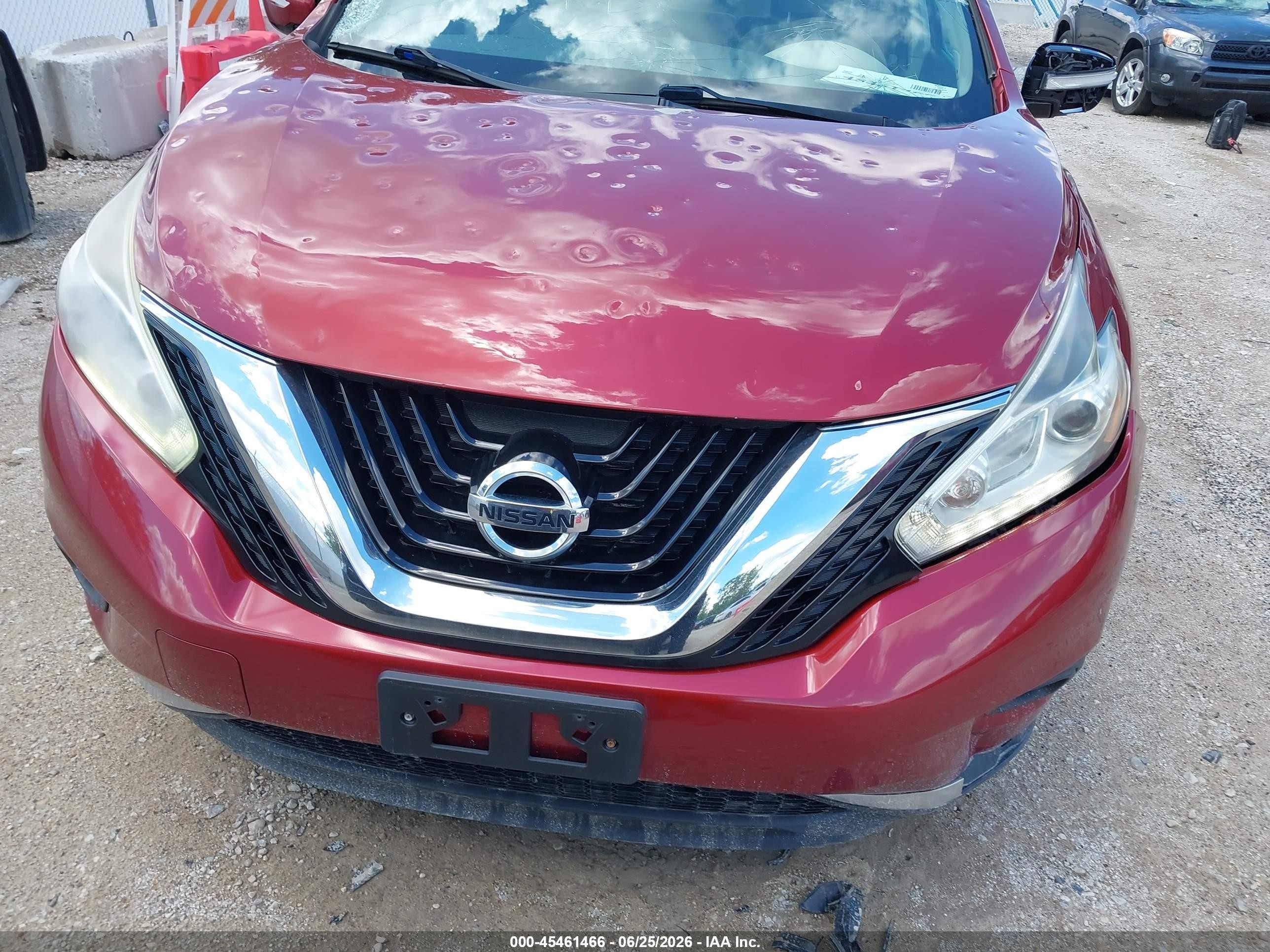 2015 Nissan Murano Sv Red vin: 5N1AZ2MH3FN240267