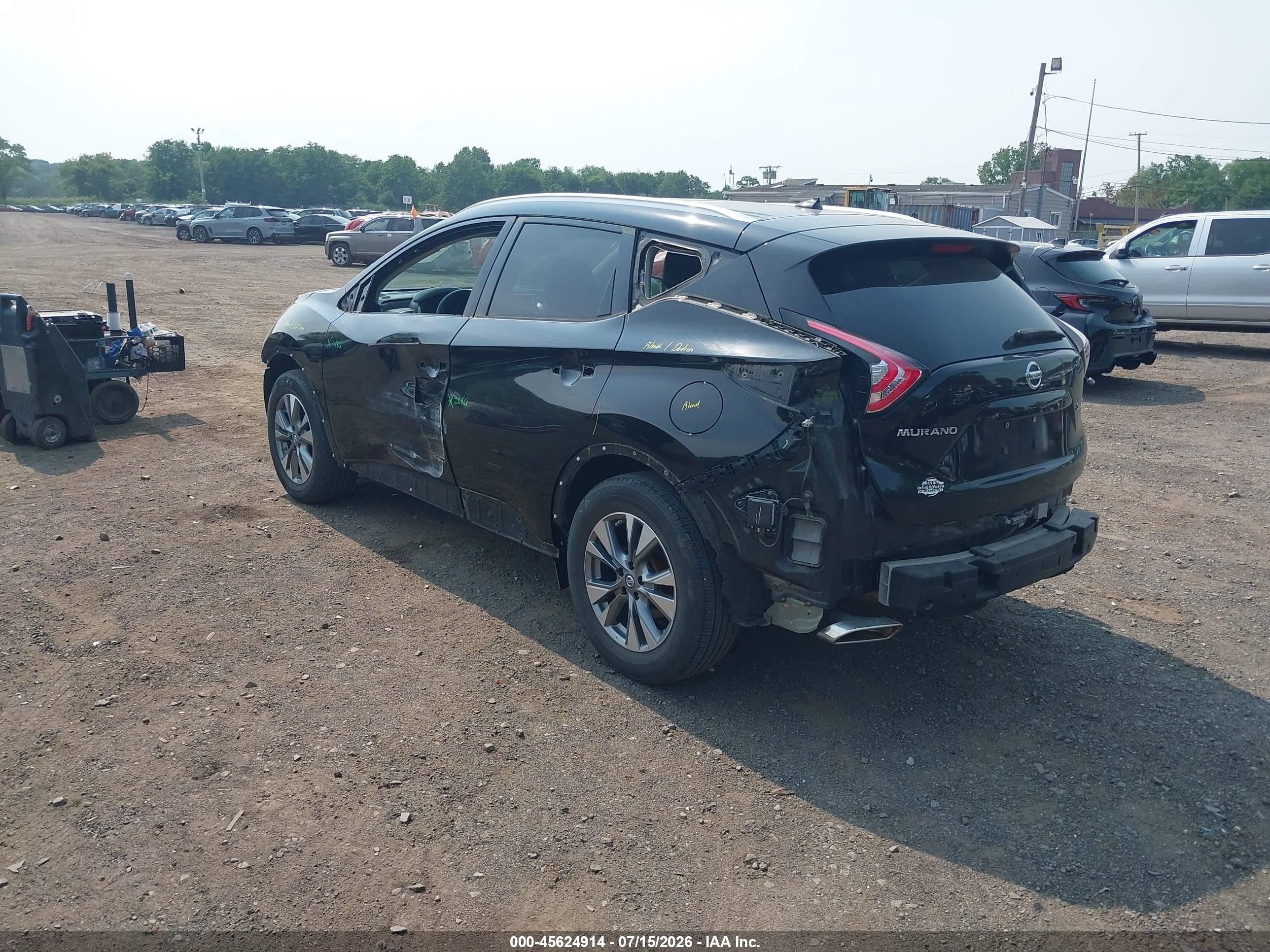 2015 Nissan Murano Sl Black vin: 5N1AZ2MH3FN243279
