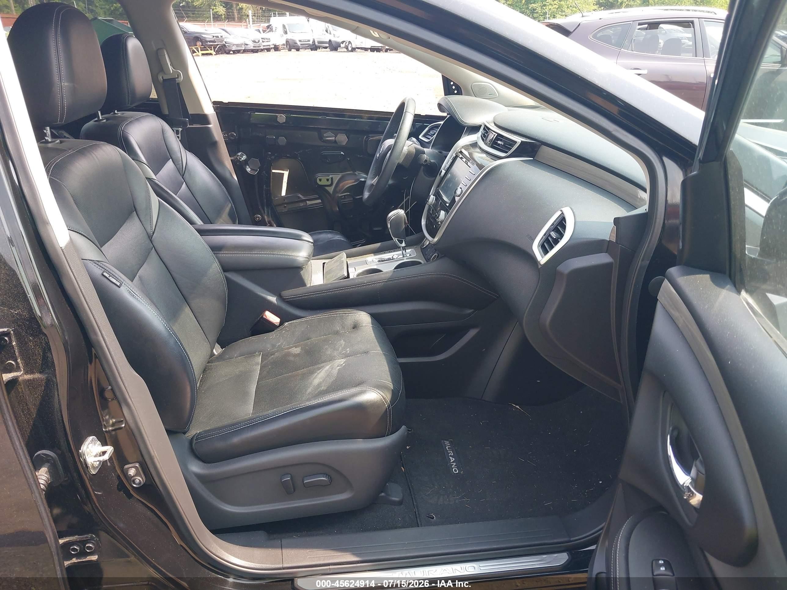 2015 Nissan Murano Sl Black vin: 5N1AZ2MH3FN243279