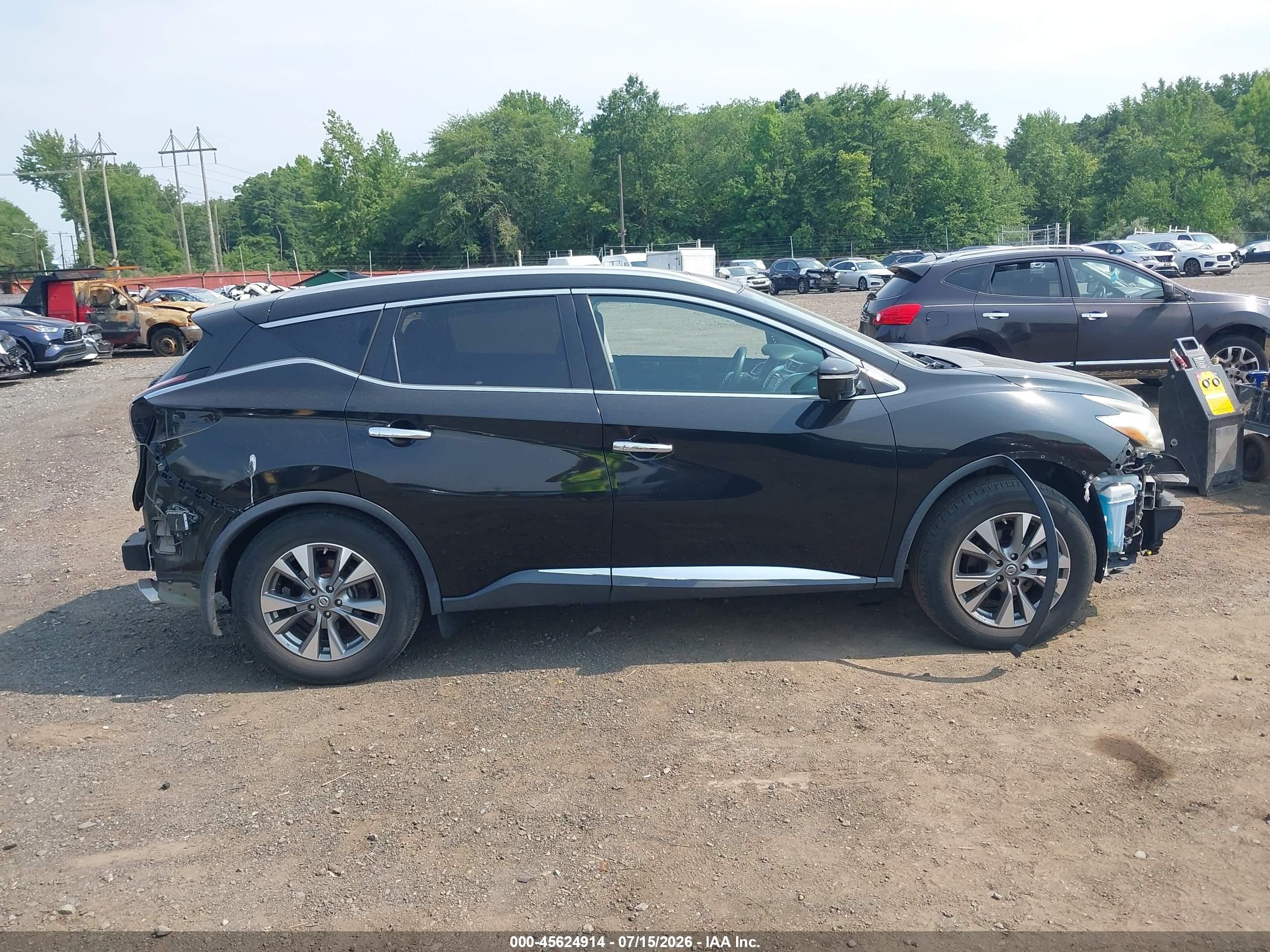2015 Nissan Murano Sl Black vin: 5N1AZ2MH3FN243279