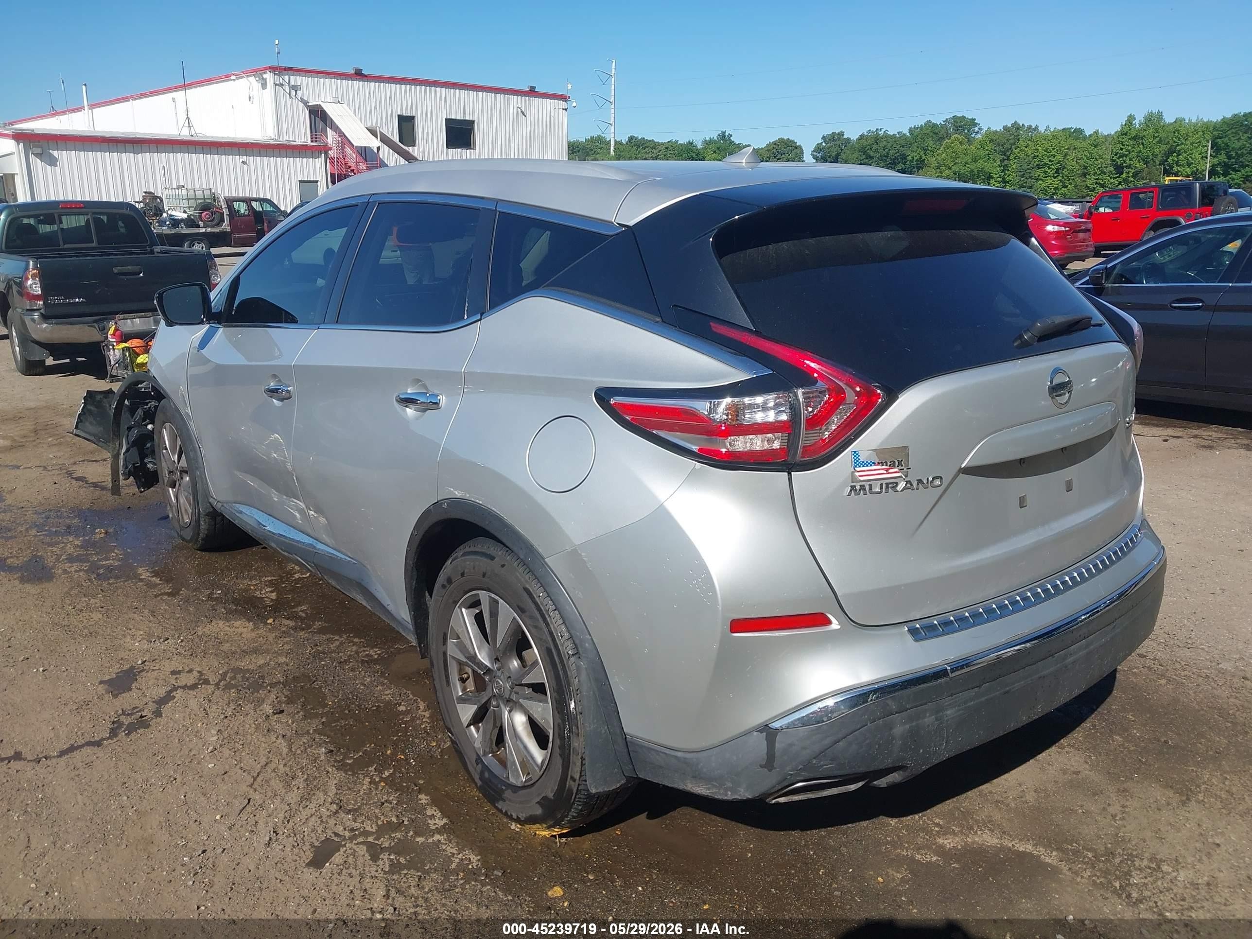2015 Nissan Murano Sl Silver vin: 5N1AZ2MH3FN244237