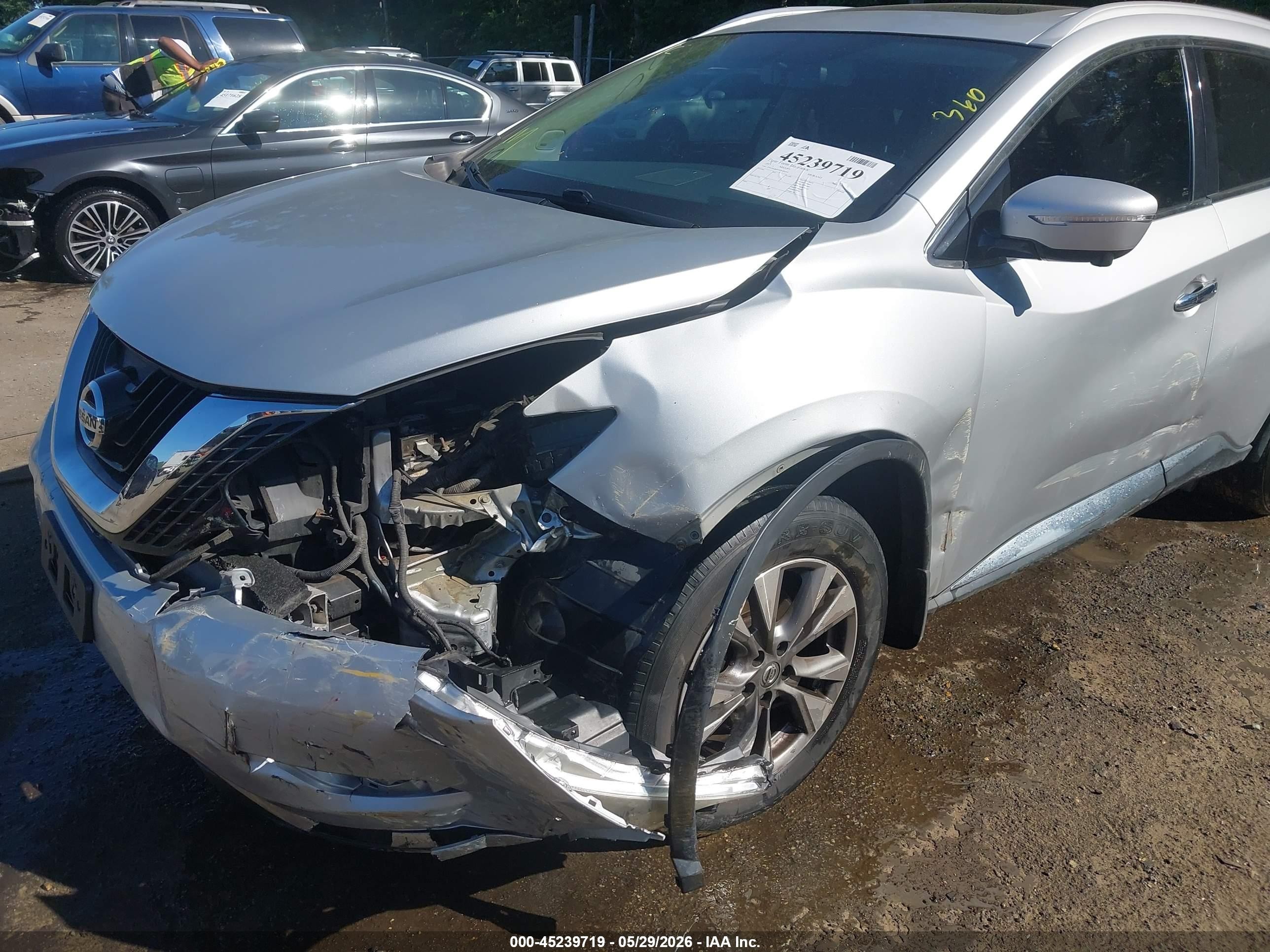 2015 Nissan Murano Sl Silver vin: 5N1AZ2MH3FN244237