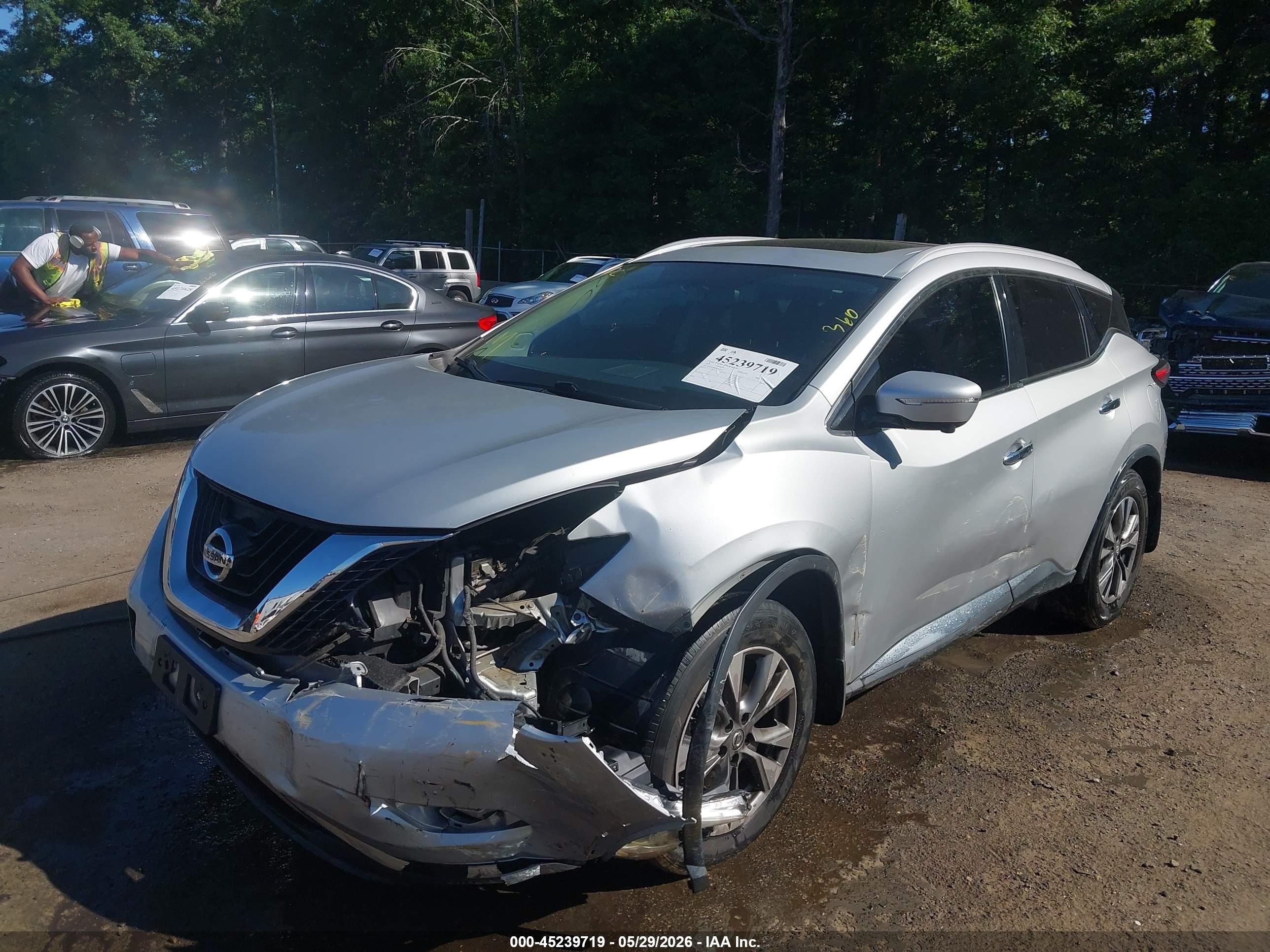 2015 Nissan Murano Sl Silver vin: 5N1AZ2MH3FN244237