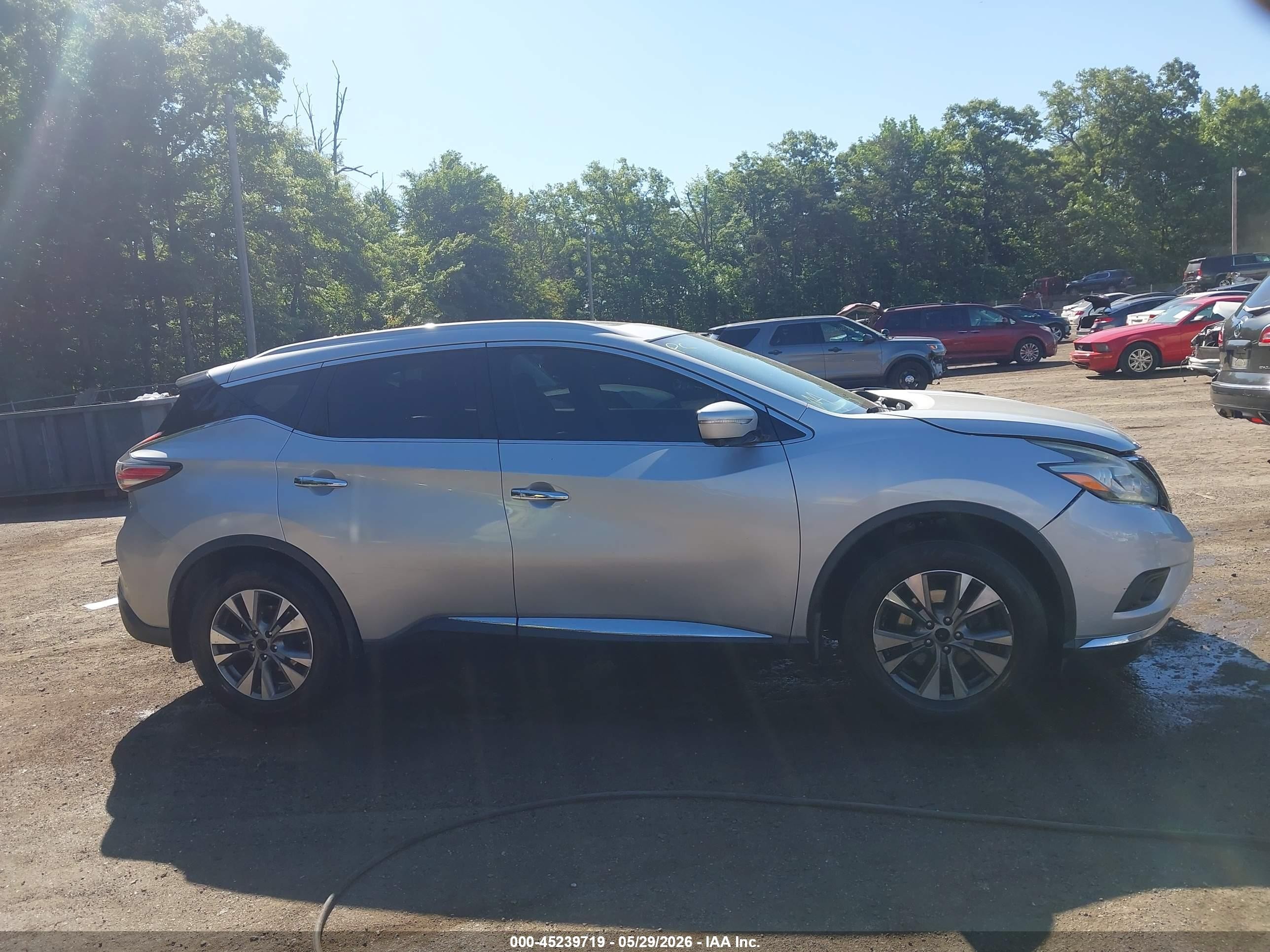 2015 Nissan Murano Sl Silver vin: 5N1AZ2MH3FN244237