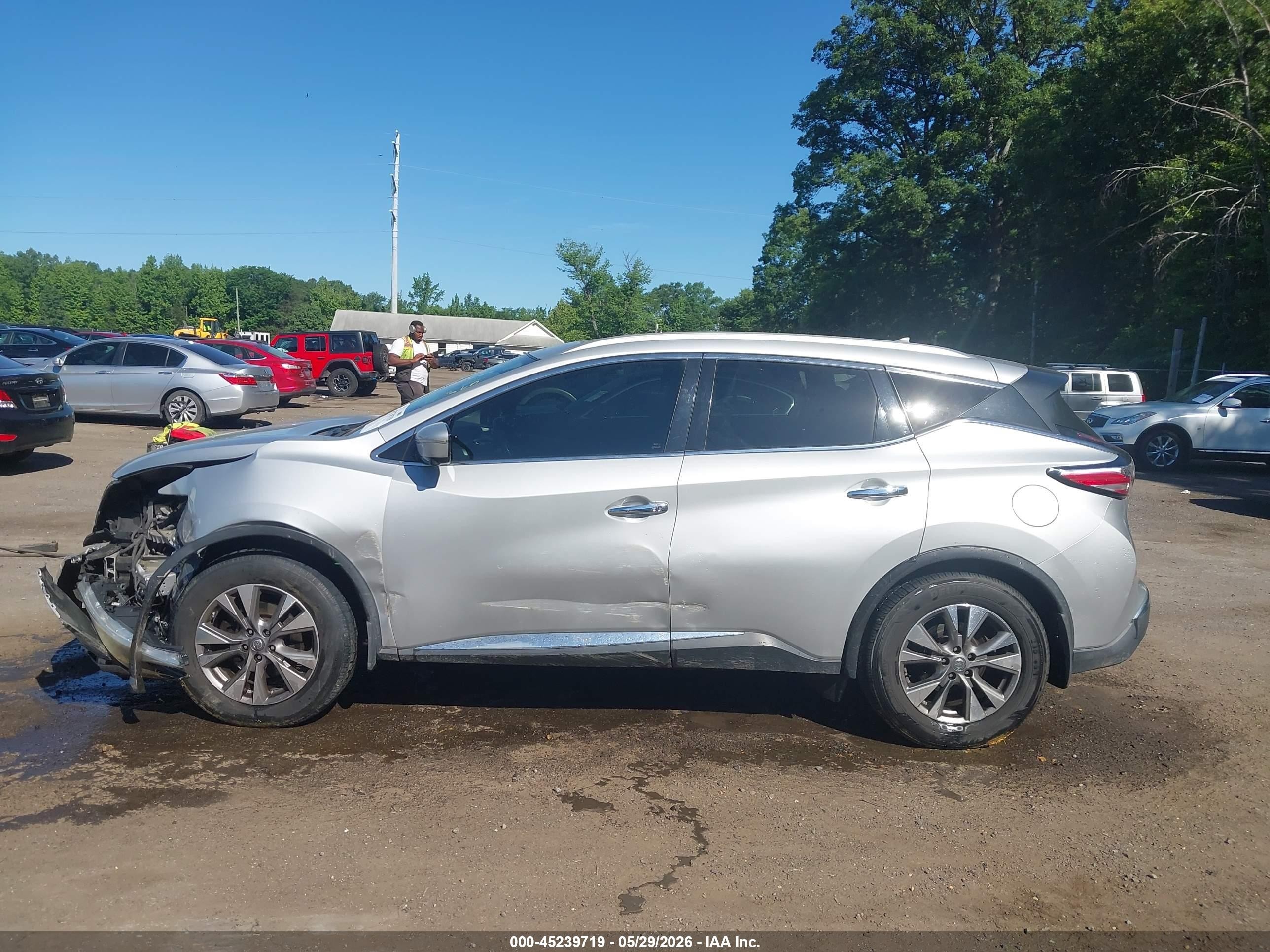 2015 Nissan Murano Sl Silver vin: 5N1AZ2MH3FN244237