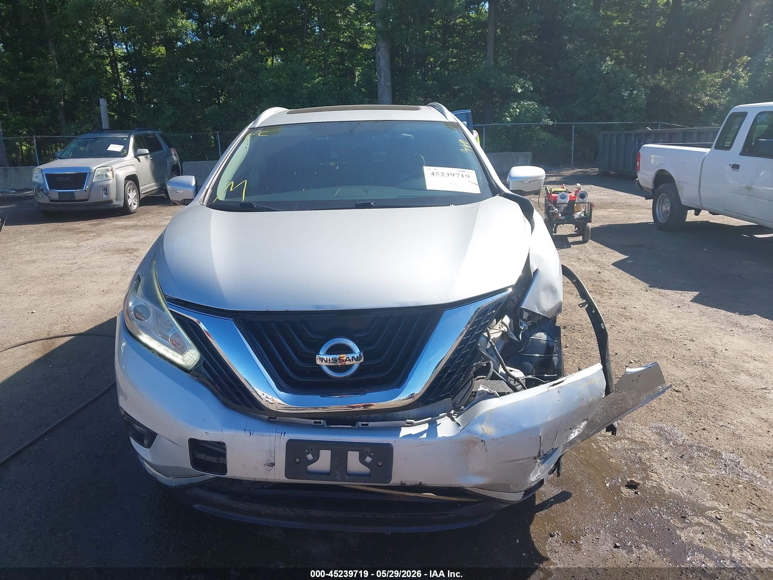 2015 Nissan Murano Sl Silver vin: 5N1AZ2MH3FN244237