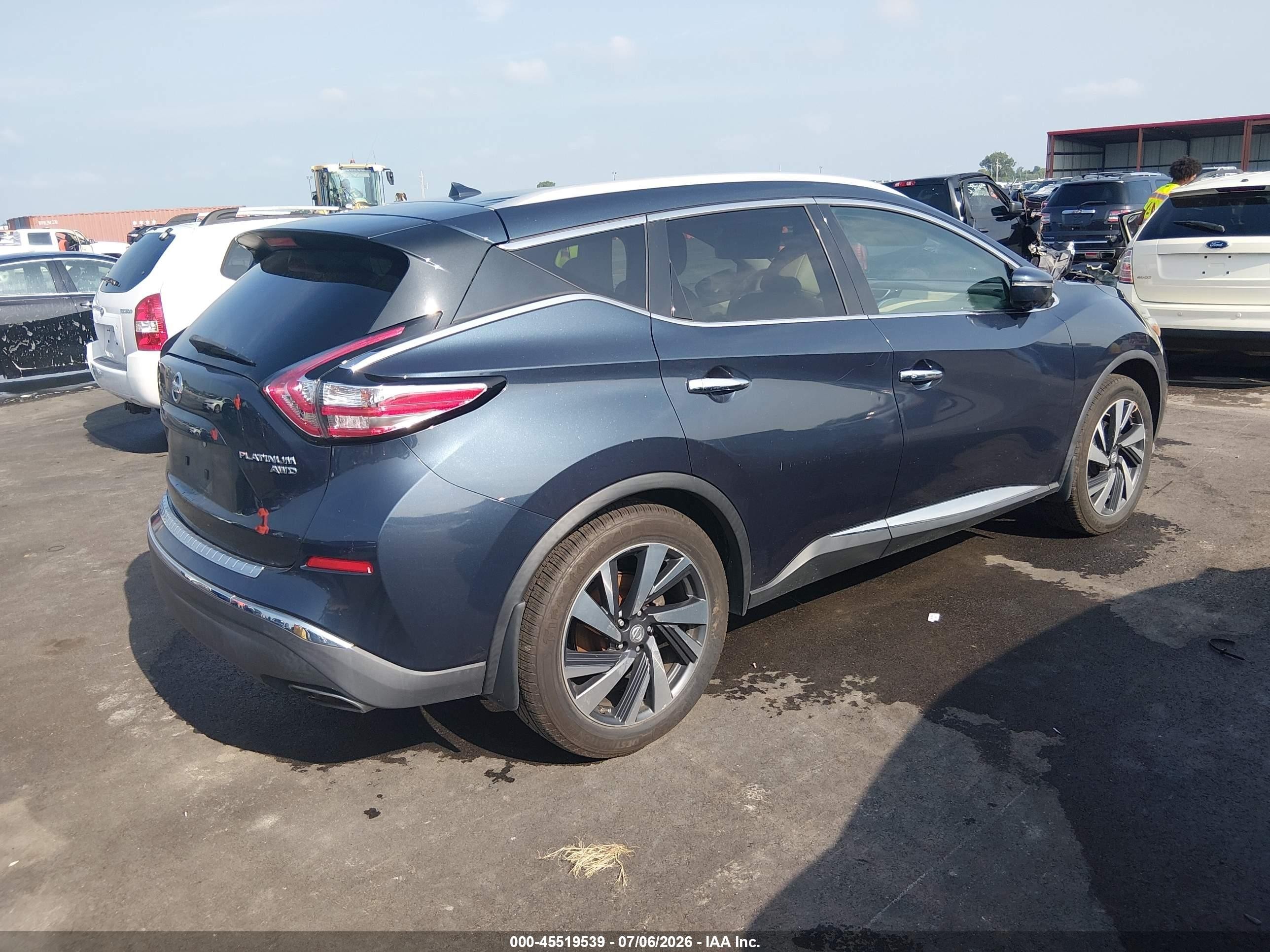2015 Nissan Murano Platinum Blue vin: 5N1AZ2MH3FN250474