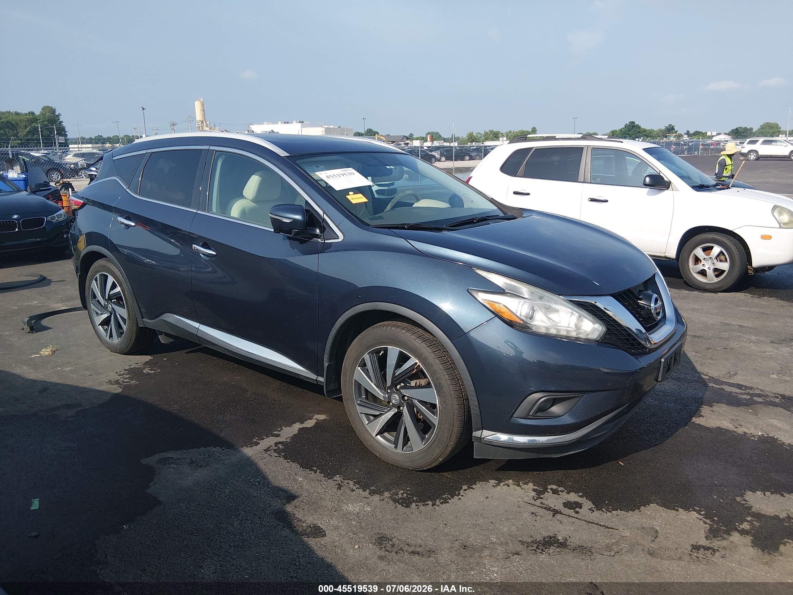 2015 Nissan Murano Platinum Blue vin: 5N1AZ2MH3FN250474