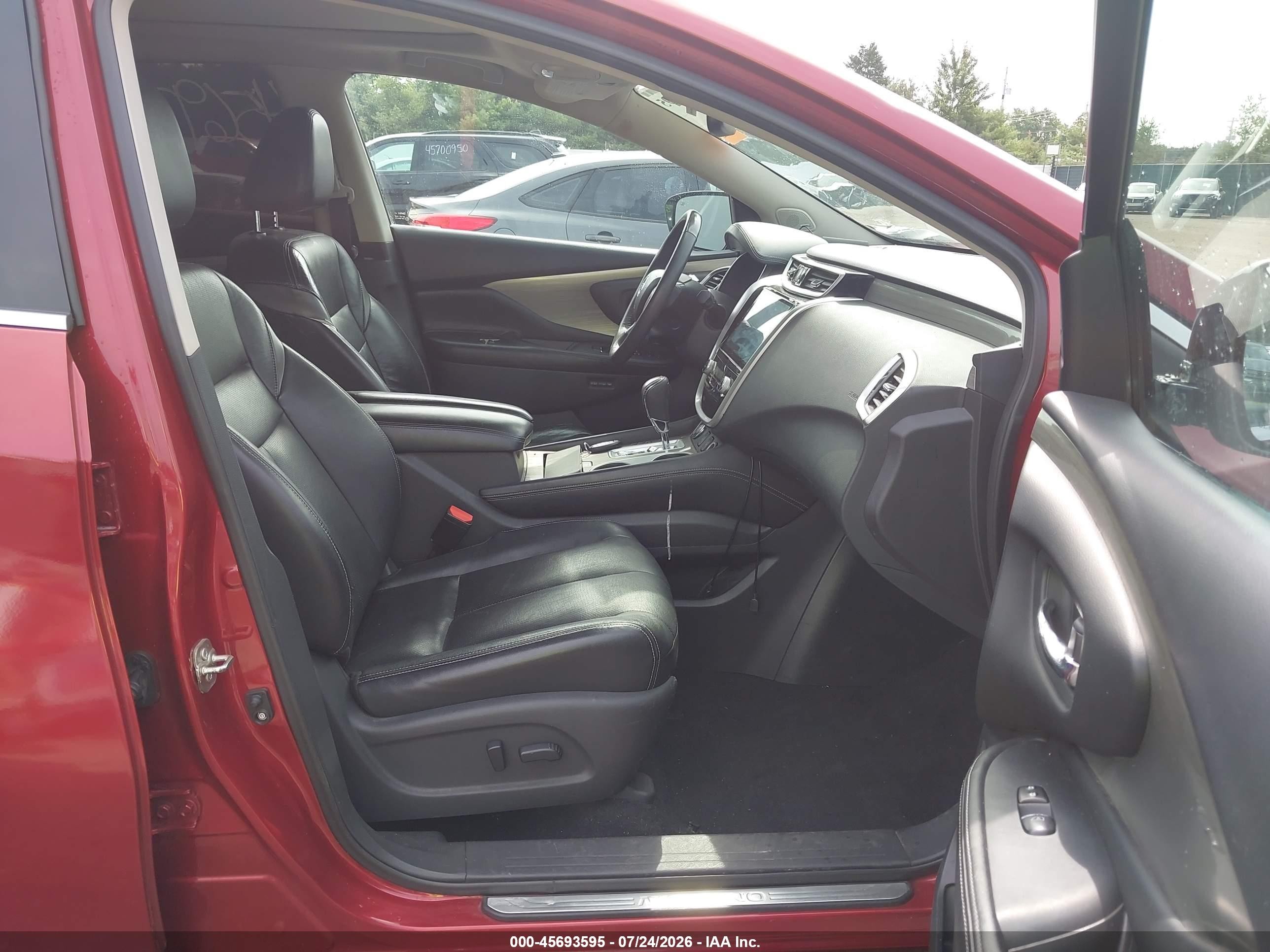 2015 Nissan Murano Sl Red vin: 5N1AZ2MH3FN254749
