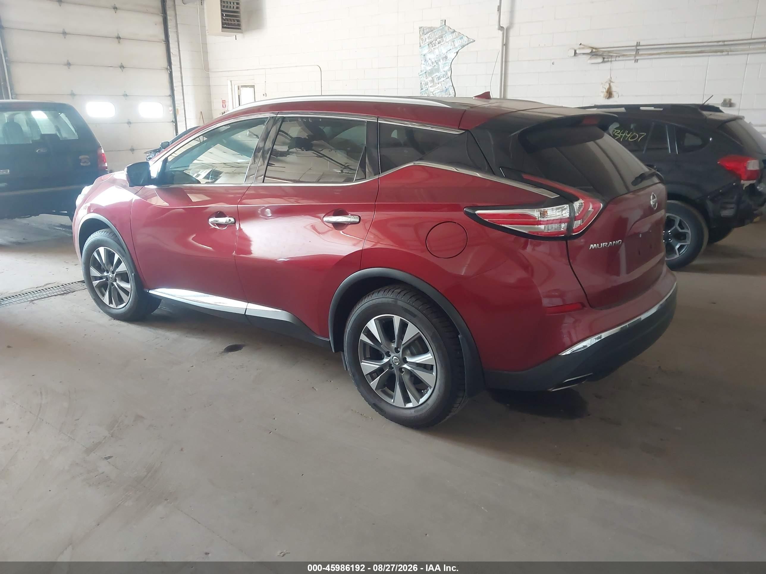 2015 Nissan Murano Sl Red vin: 5N1AZ2MH3FN271194