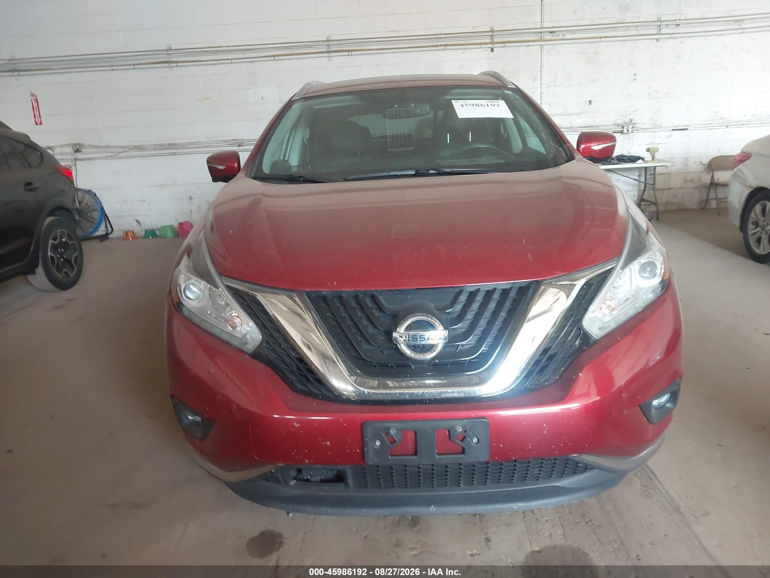 2015 Nissan Murano Sl Red vin: 5N1AZ2MH3FN271194