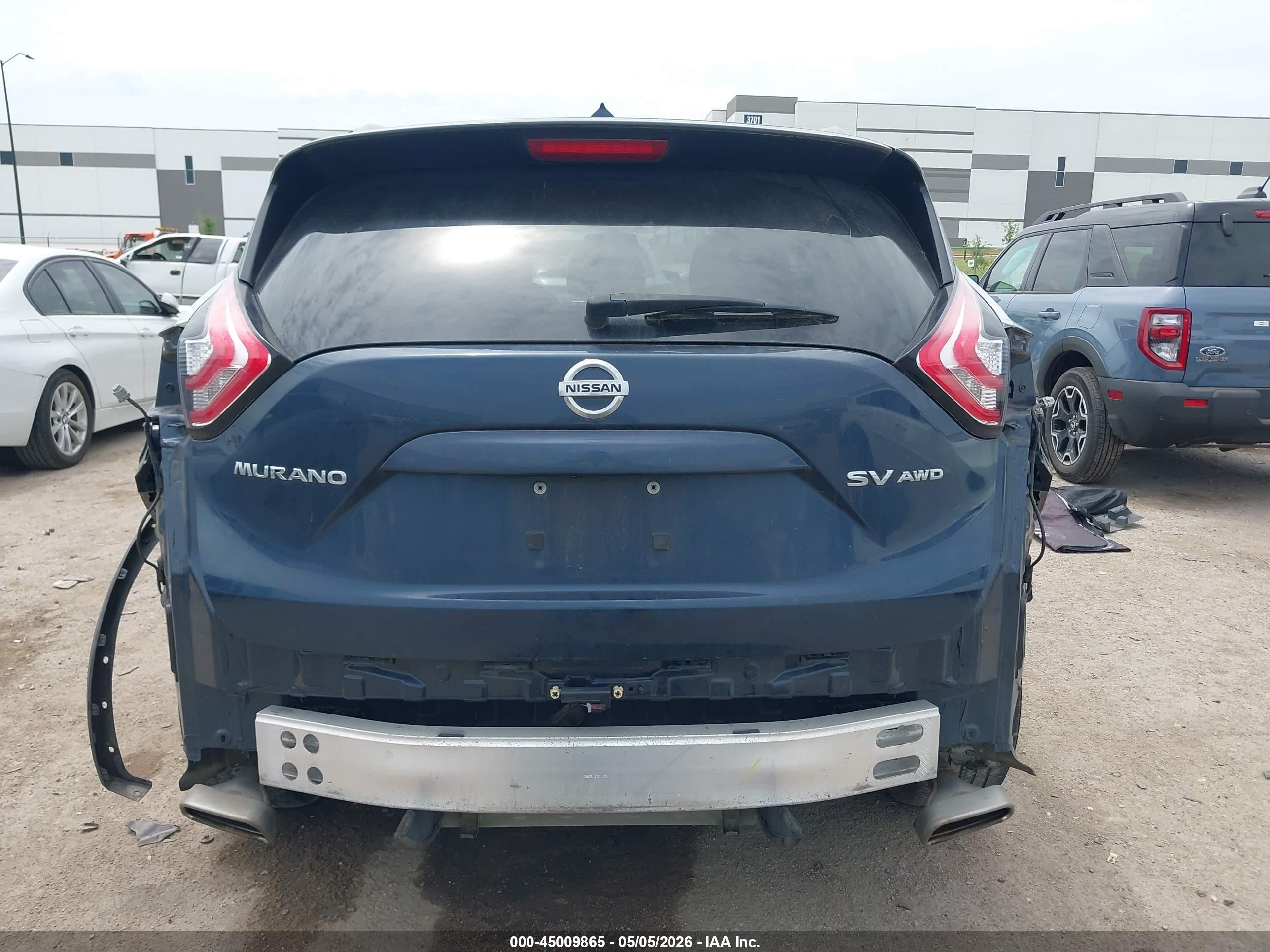 2015 Nissan Murano Sv Dark Blue vin: 5N1AZ2MH3FN272197
