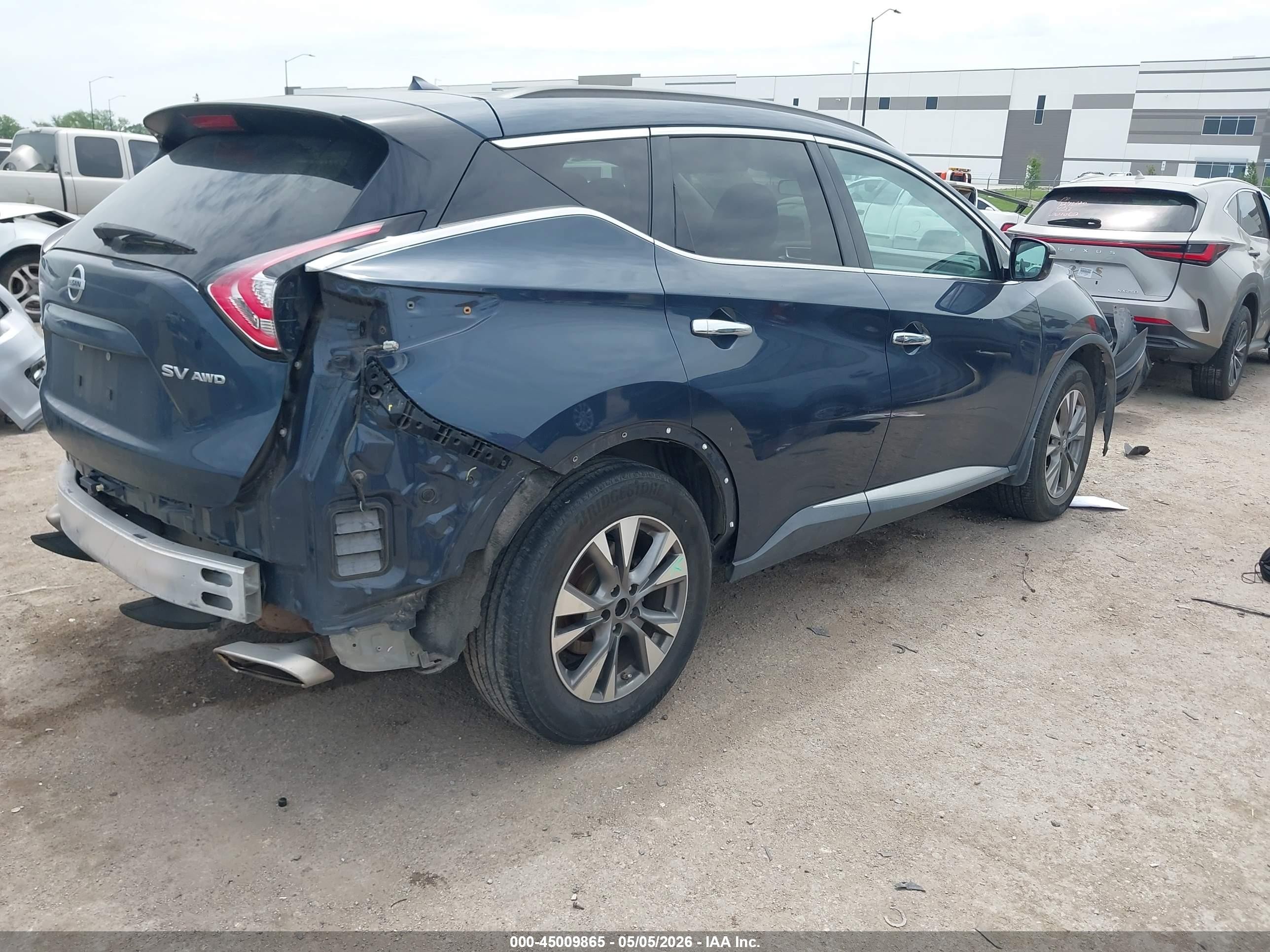2015 Nissan Murano Sv Dark Blue vin: 5N1AZ2MH3FN272197