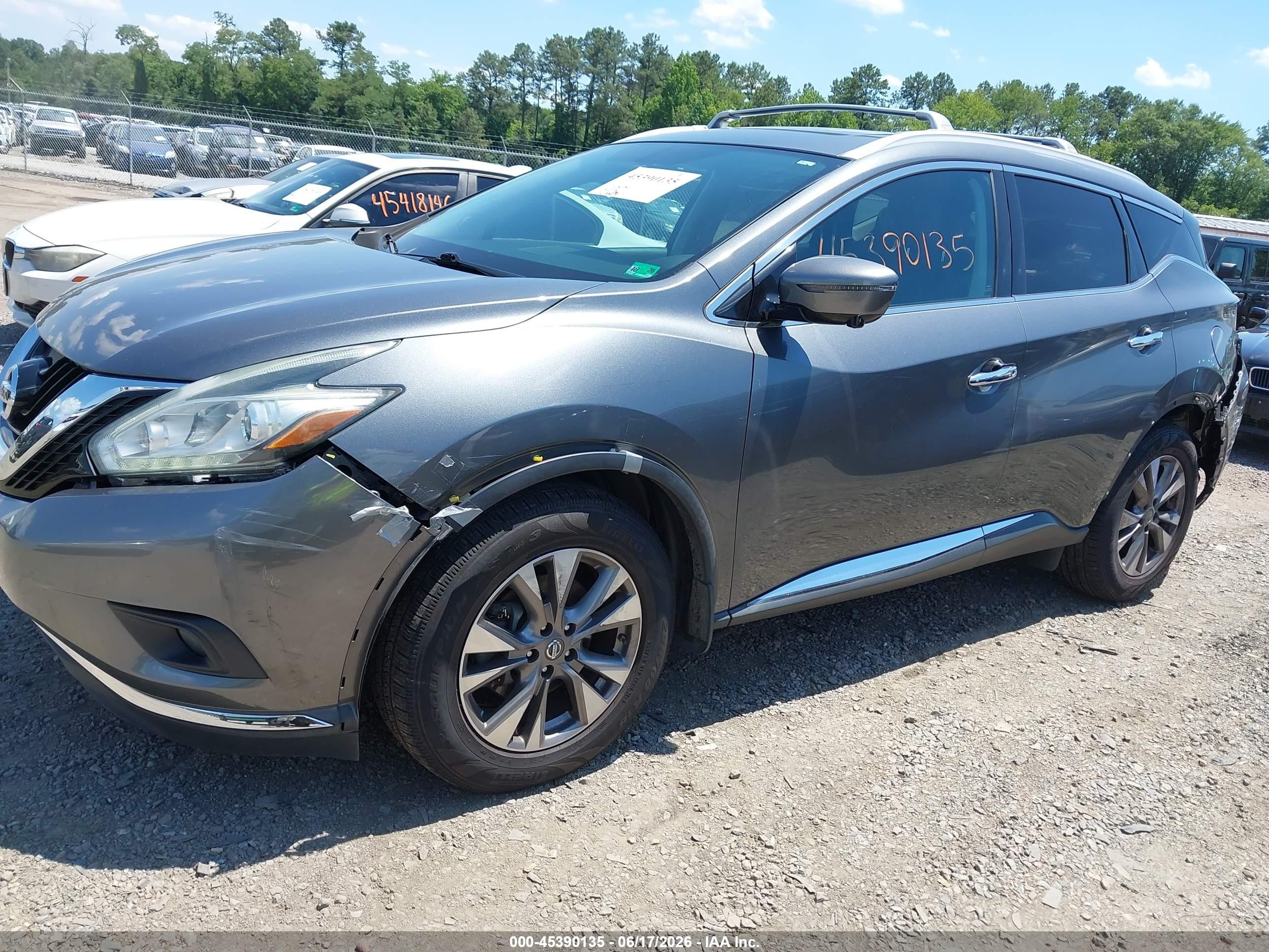 2015 Nissan Murano Sl Gray vin: 5N1AZ2MH3FN285516