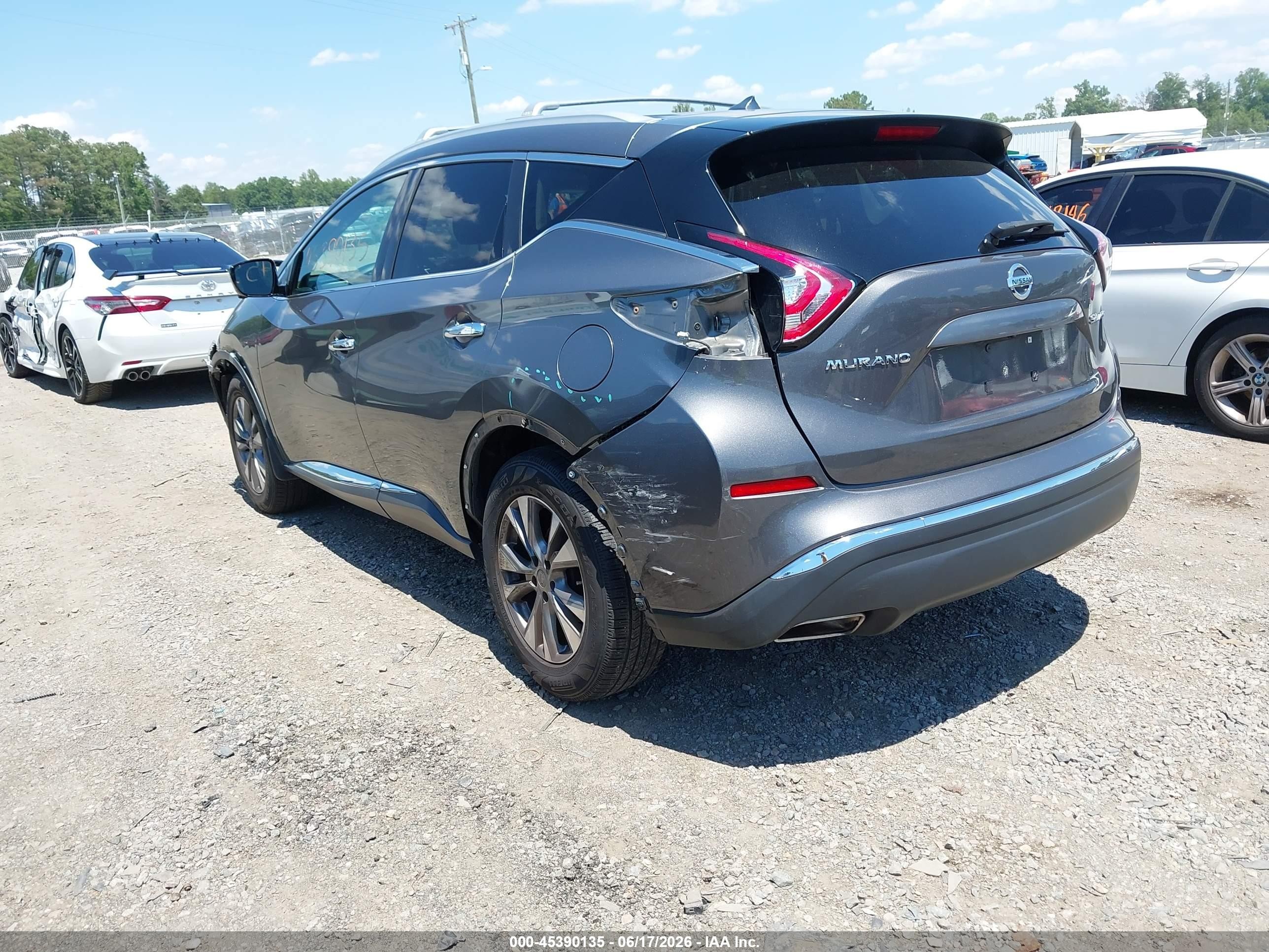 2015 Nissan Murano Sl Gray vin: 5N1AZ2MH3FN285516