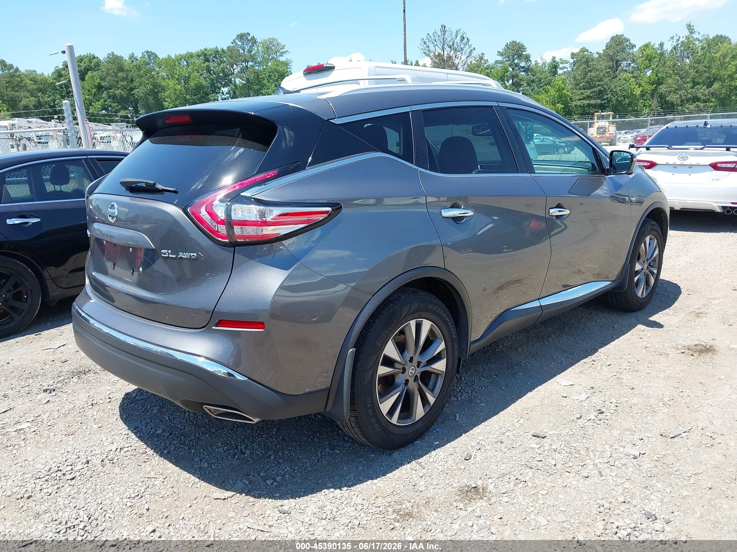 2015 Nissan Murano Sl Gray vin: 5N1AZ2MH3FN285516