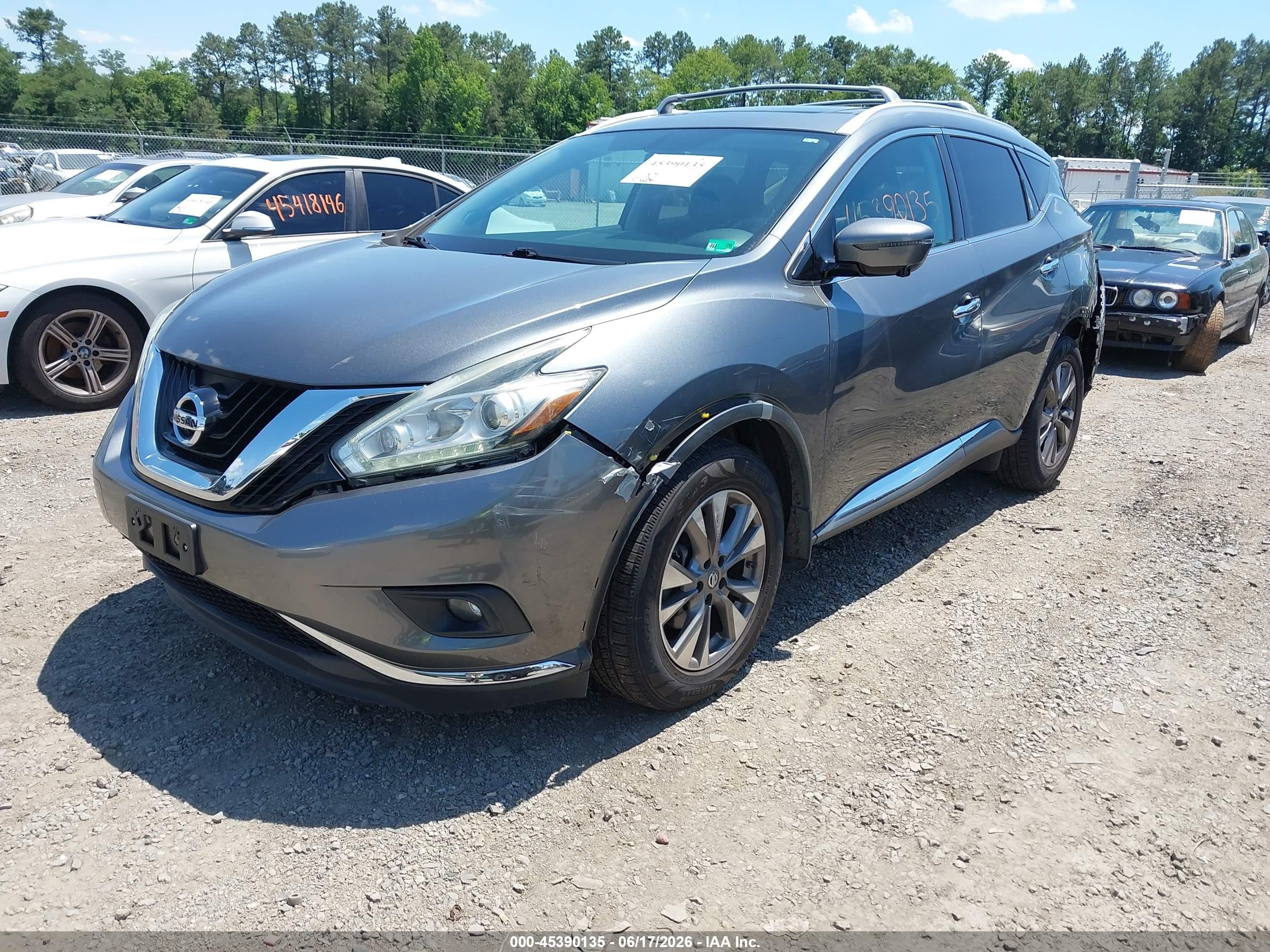 2015 Nissan Murano Sl Gray vin: 5N1AZ2MH3FN285516