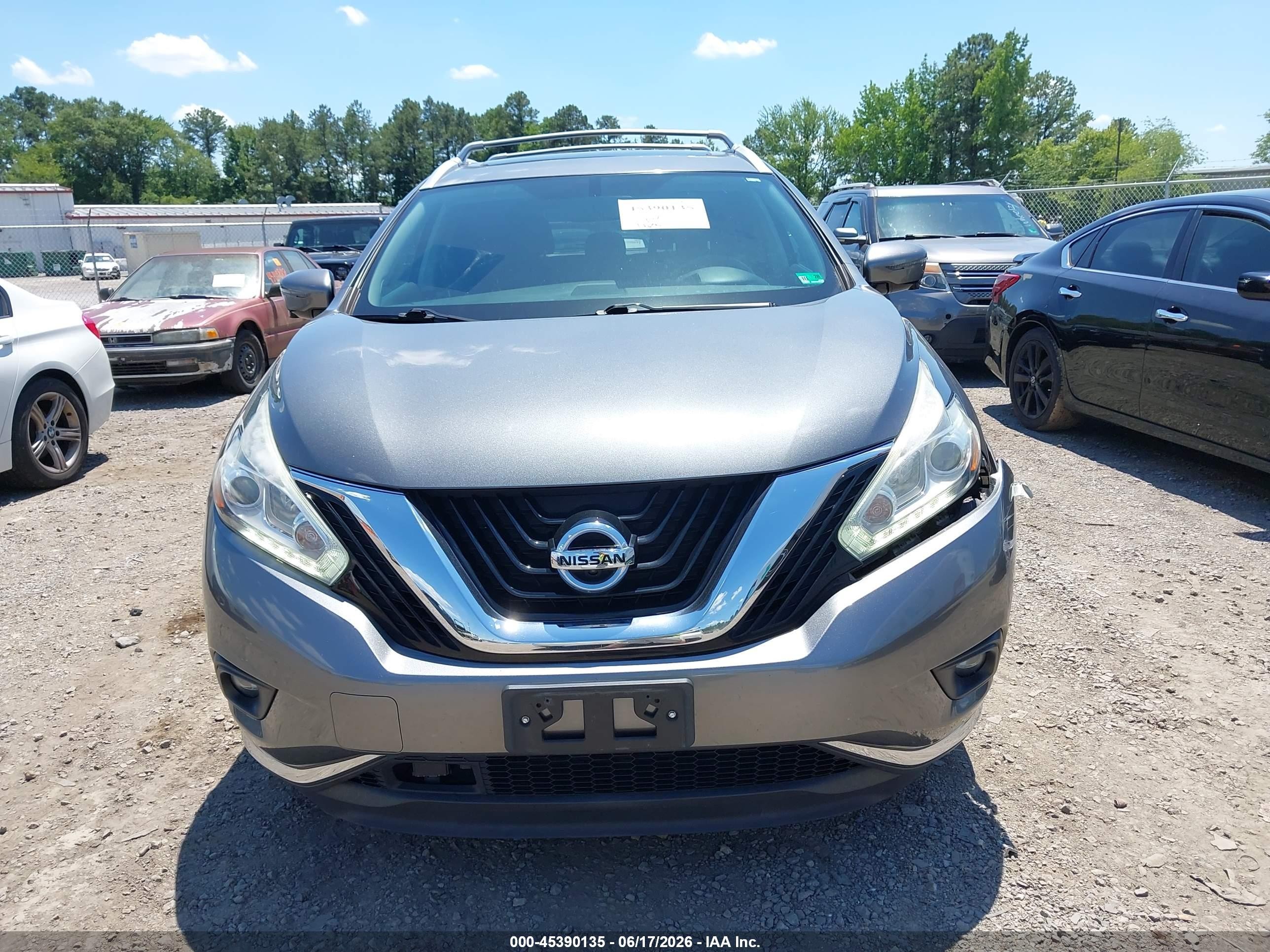 2015 Nissan Murano Sl Gray vin: 5N1AZ2MH3FN285516