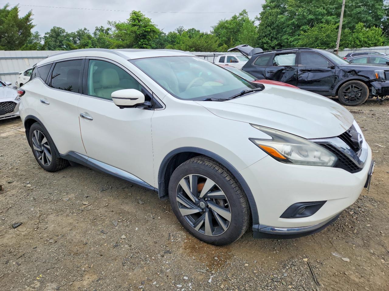 2015 Nissan Murano Platinum White vin: 5N1AZ2MH3FN286827