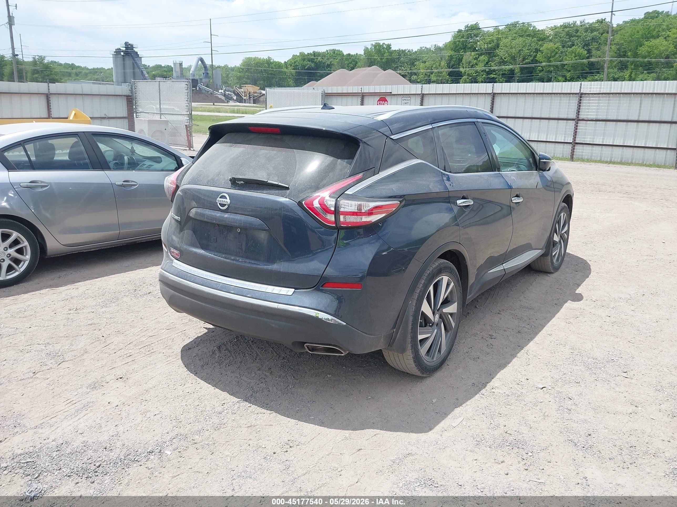 2015 Nissan Murano Platinum Dark Blue vin: 5N1AZ2MH4FN204507