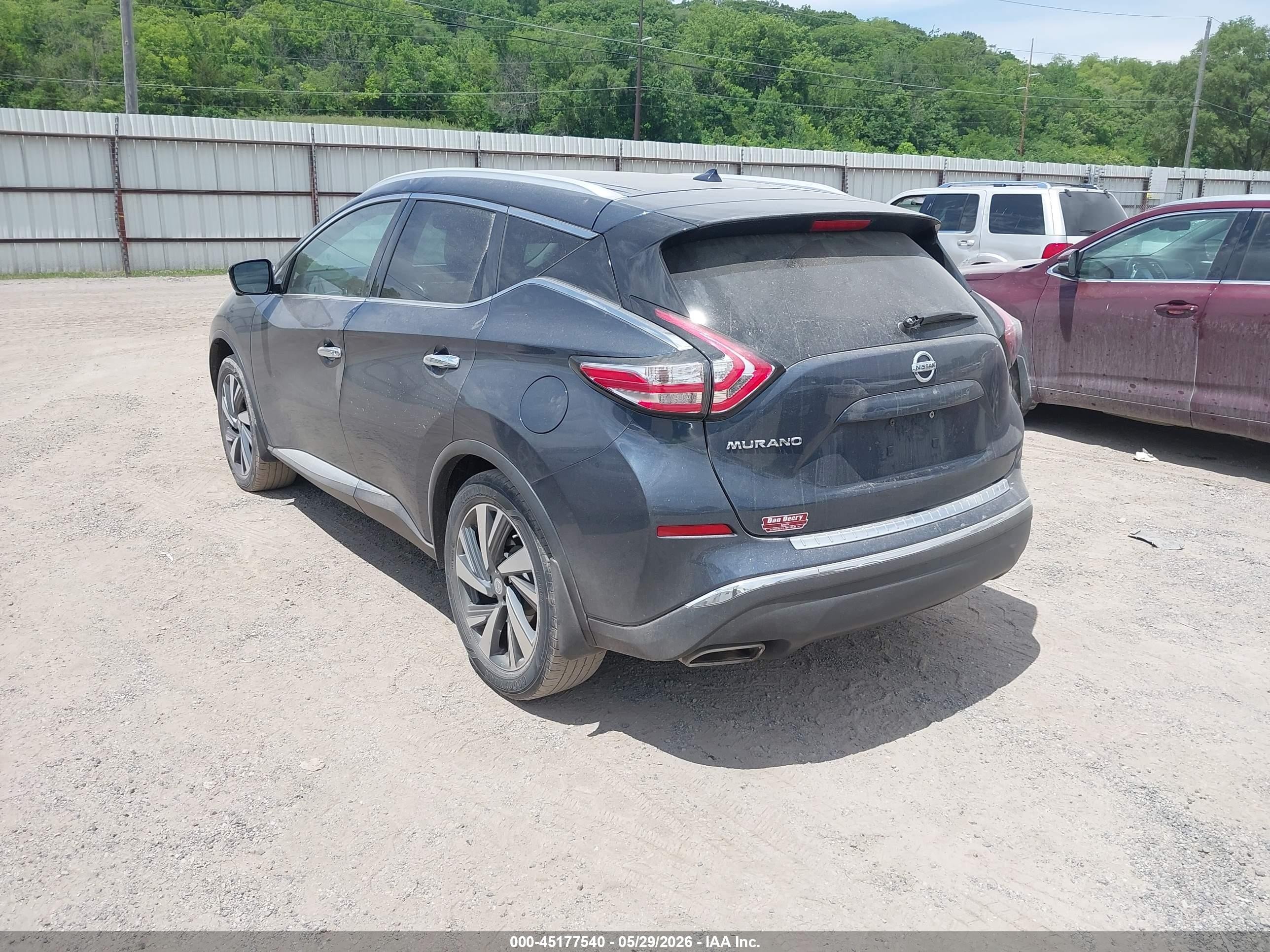 2015 Nissan Murano Platinum Dark Blue vin: 5N1AZ2MH4FN204507