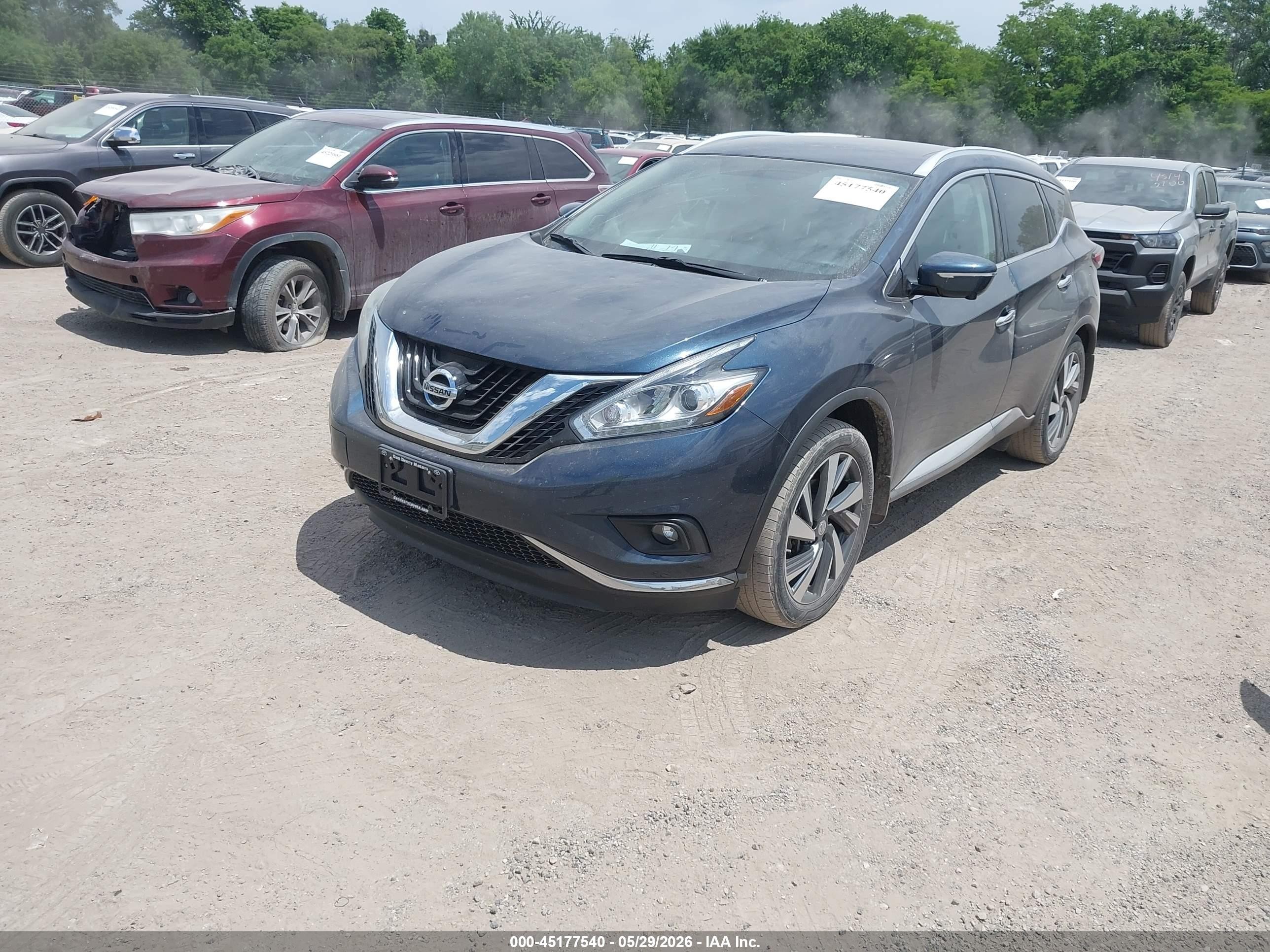 2015 Nissan Murano Platinum Dark Blue vin: 5N1AZ2MH4FN204507