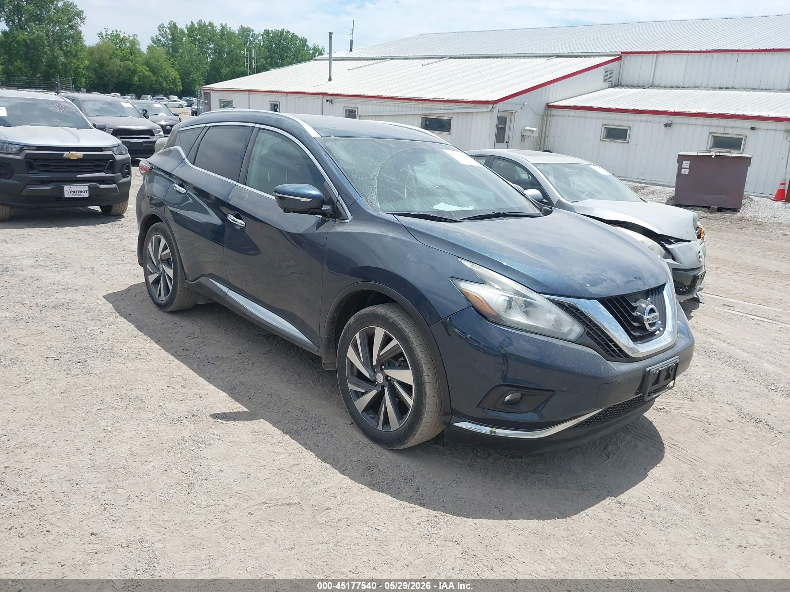2015 Nissan Murano Platinum Dark Blue vin: 5N1AZ2MH4FN204507