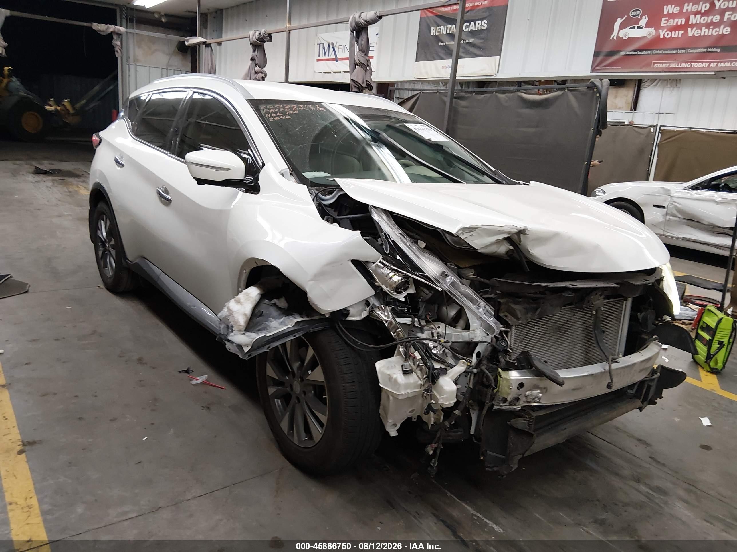 2015 Nissan Murano Sl White vin: 5N1AZ2MH4FN212042
