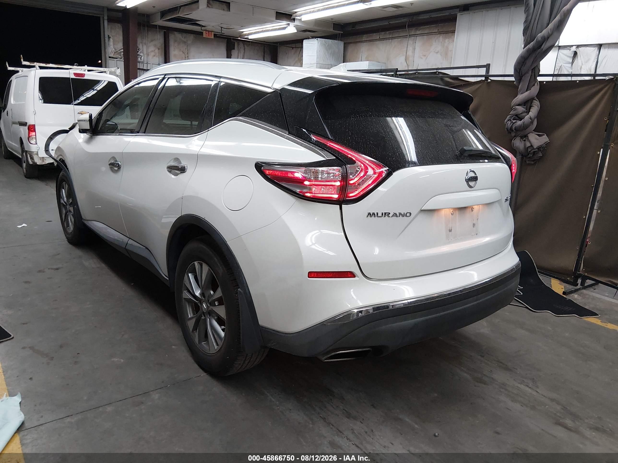 2015 Nissan Murano Sl White vin: 5N1AZ2MH4FN212042