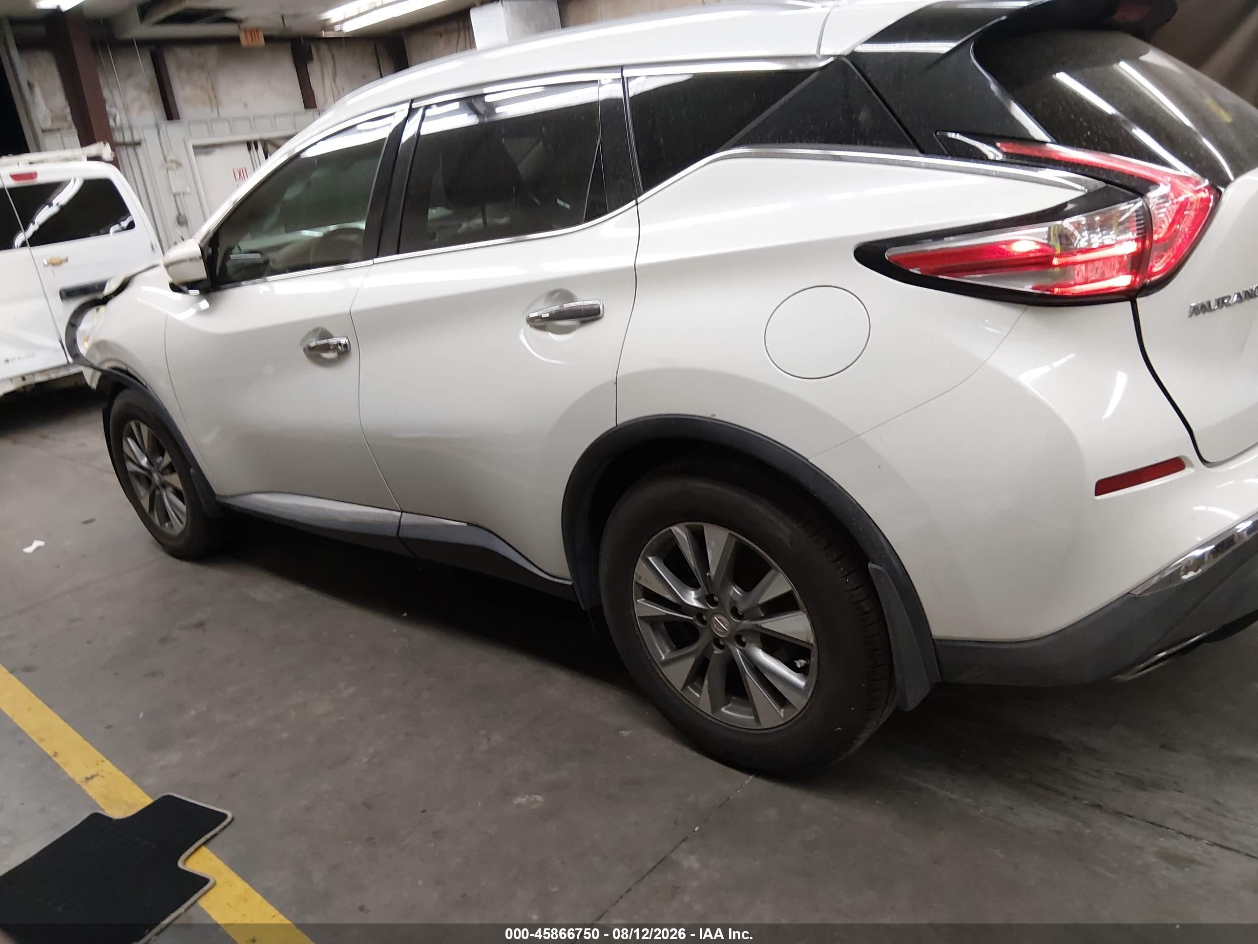 2015 Nissan Murano Sl White vin: 5N1AZ2MH4FN212042