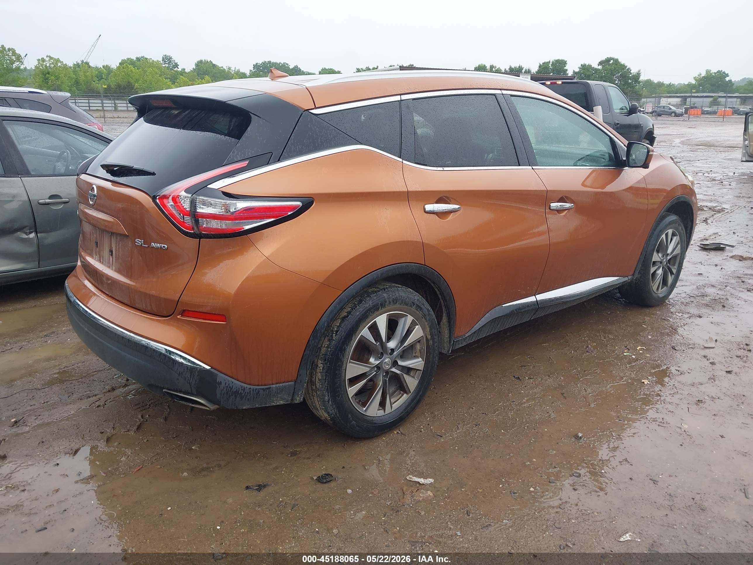 2015 Nissan Murano Sl Orange vin: 5N1AZ2MH4FN219766