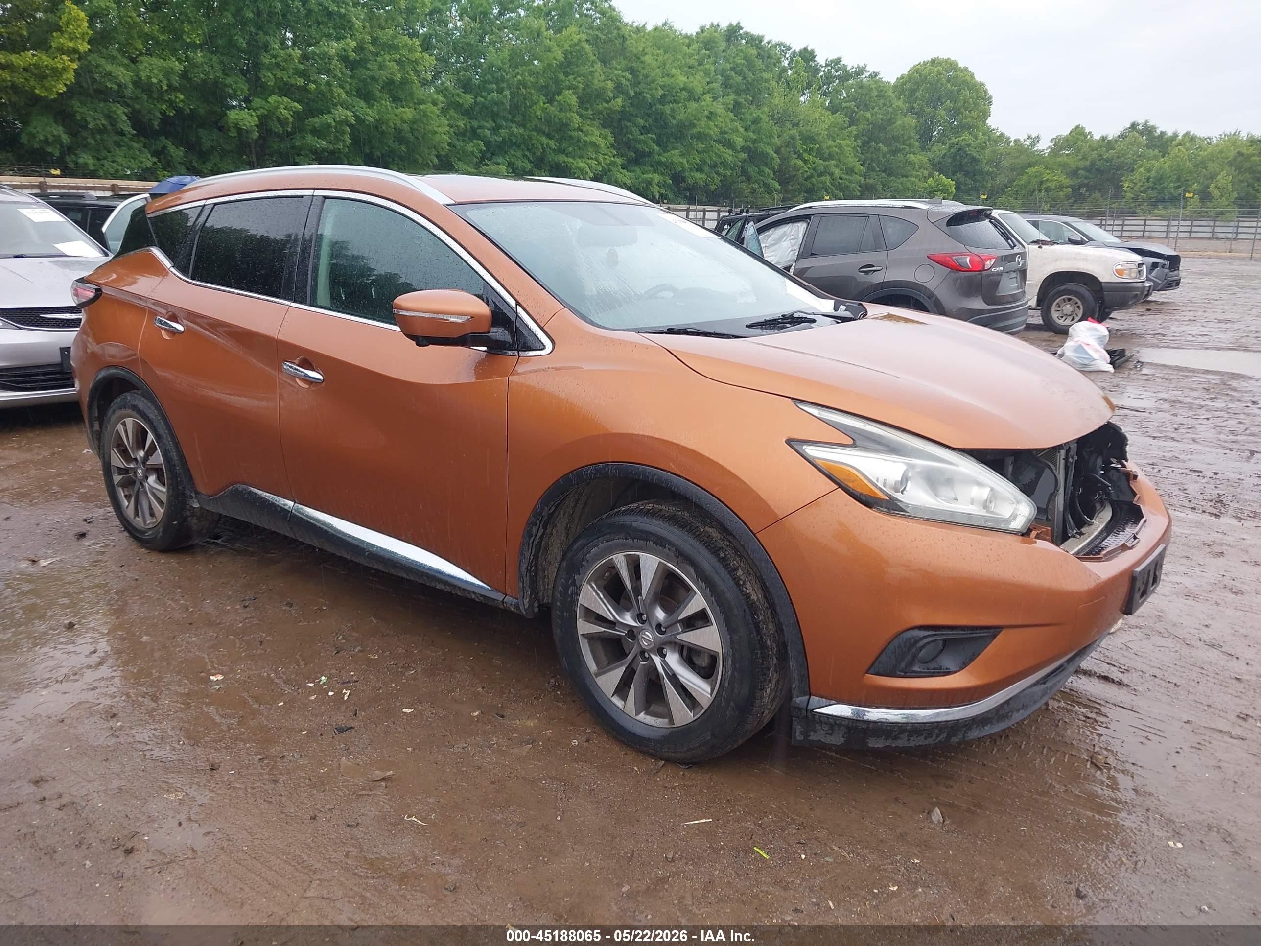 2015 Nissan Murano Sl Orange vin: 5N1AZ2MH4FN219766