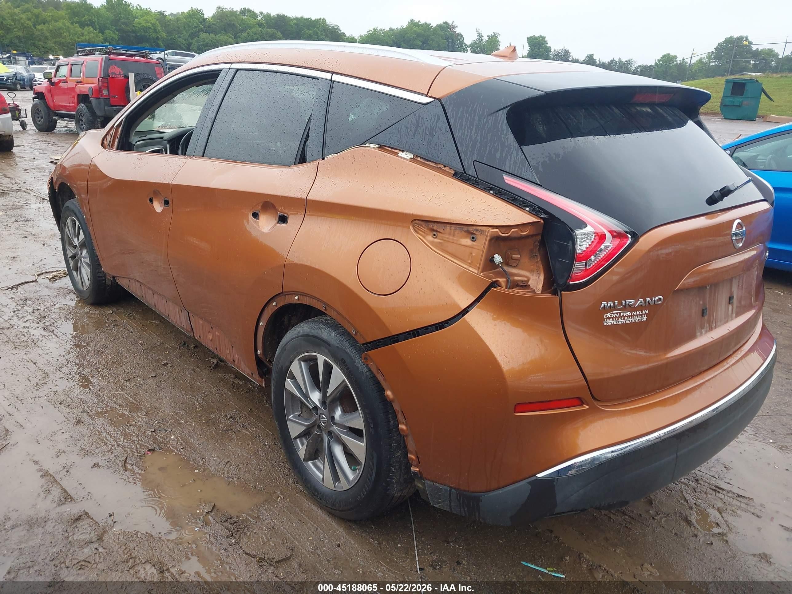 2015 Nissan Murano Sl Orange vin: 5N1AZ2MH4FN219766