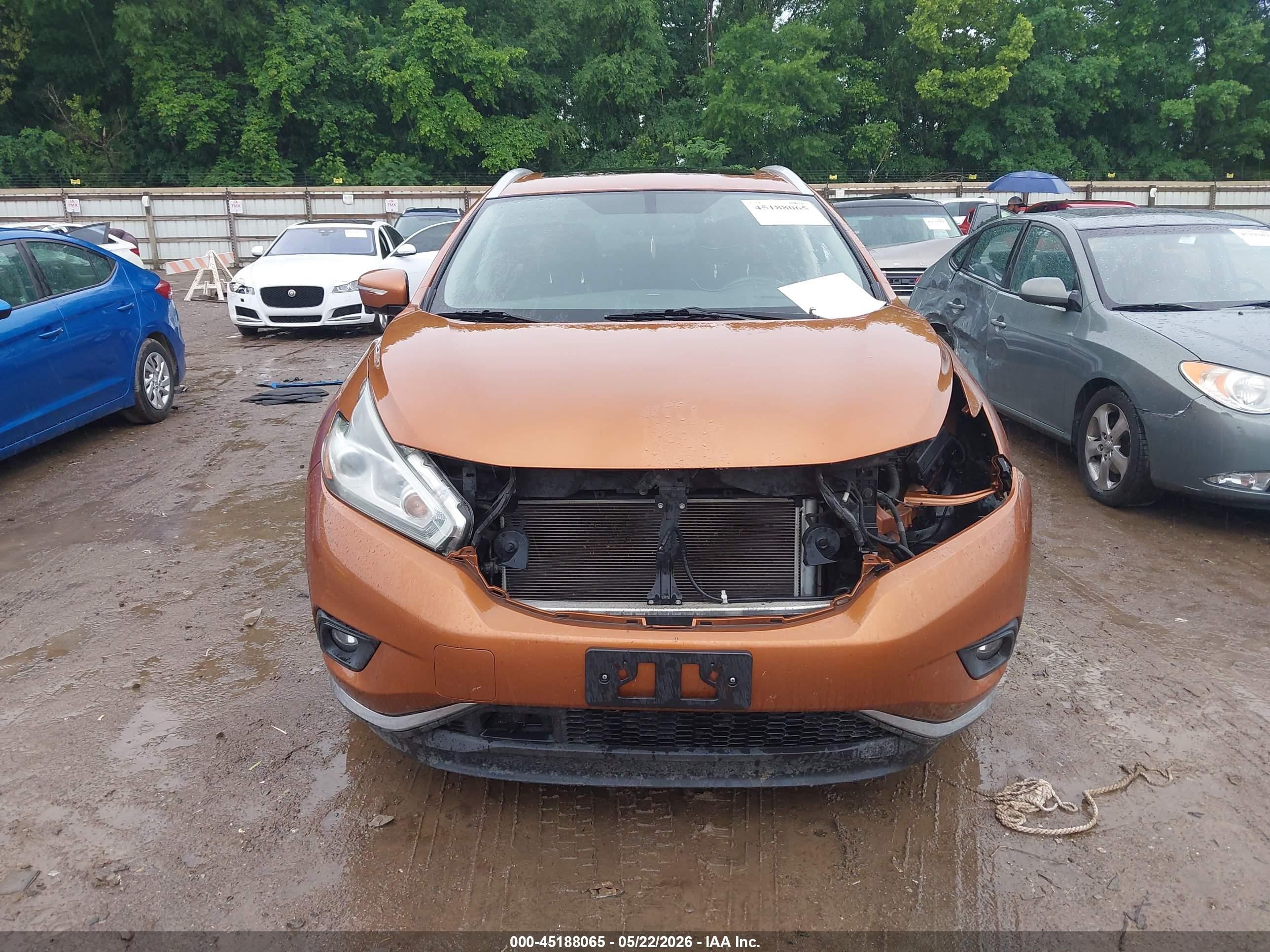 2015 Nissan Murano Sl Orange vin: 5N1AZ2MH4FN219766