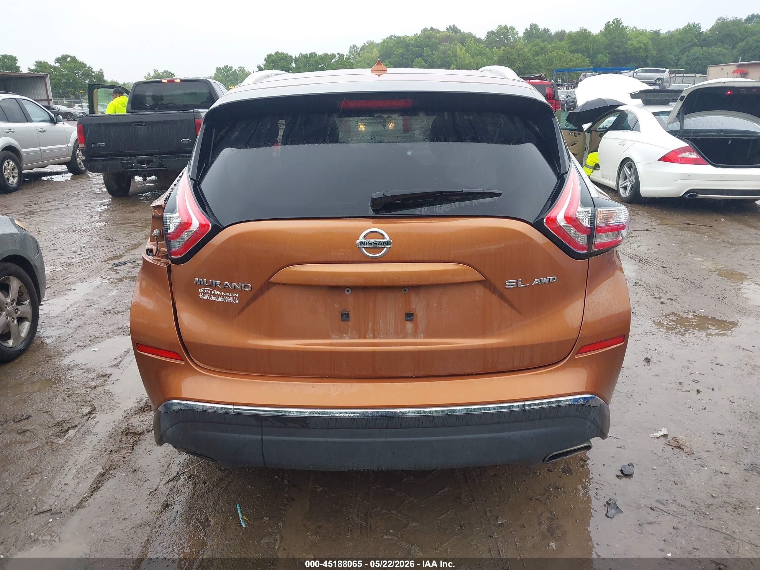 2015 Nissan Murano Sl Orange vin: 5N1AZ2MH4FN219766