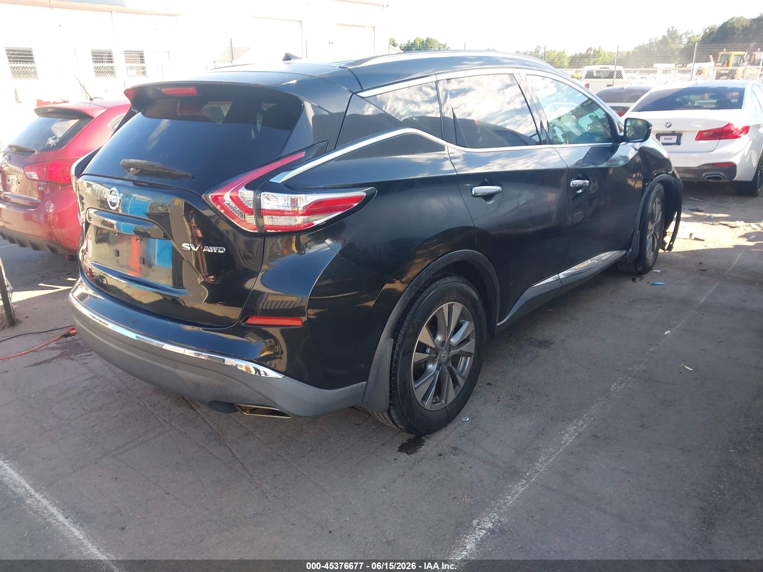 2015 Nissan Murano Sv Black vin: 5N1AZ2MH4FN220366