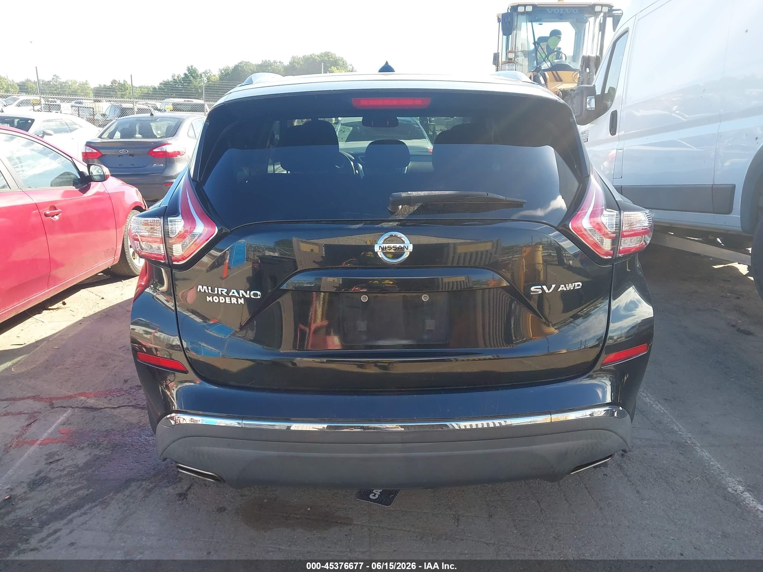 2015 Nissan Murano Sv Black vin: 5N1AZ2MH4FN220366