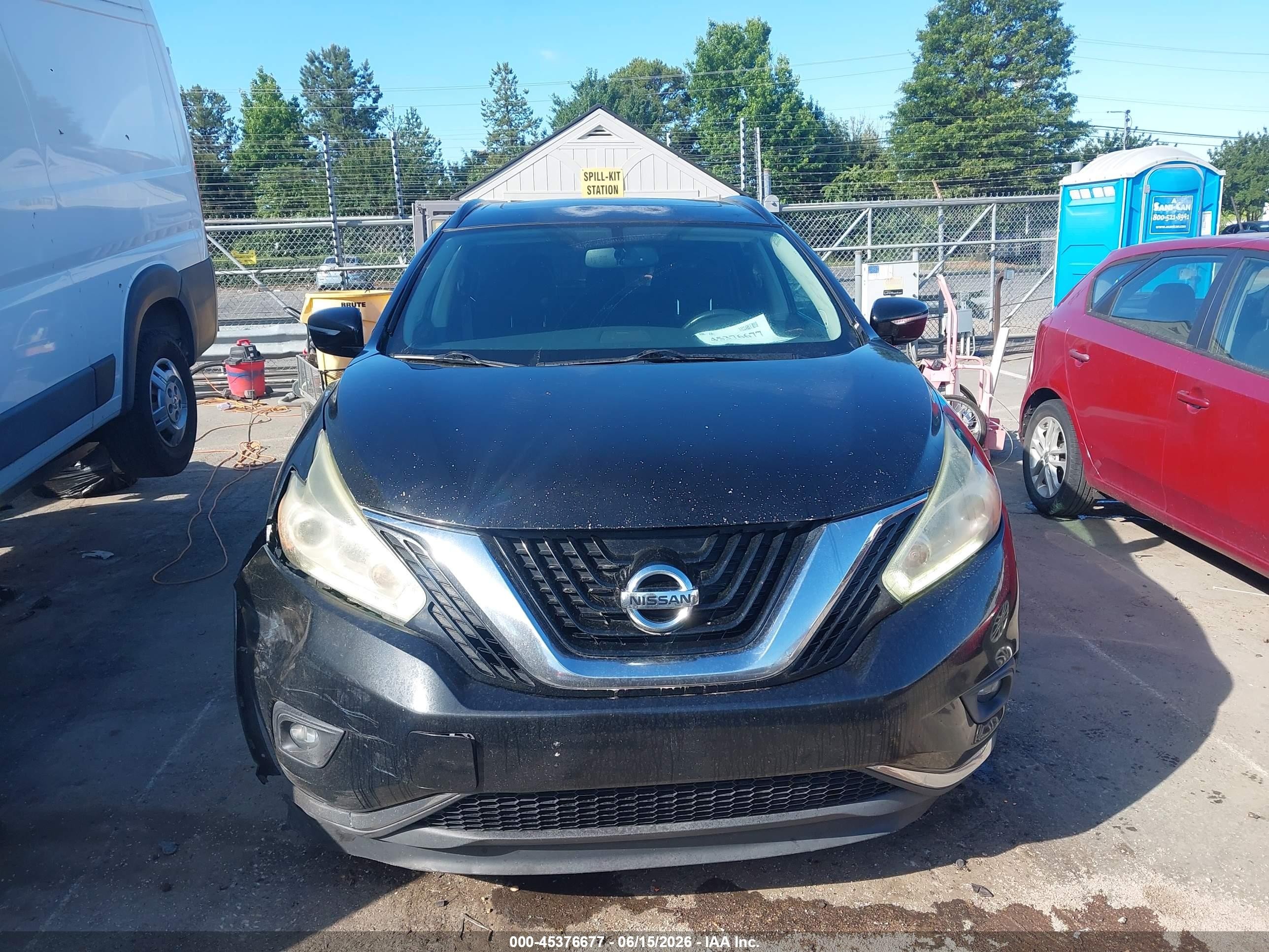 2015 Nissan Murano Sv Black vin: 5N1AZ2MH4FN220366